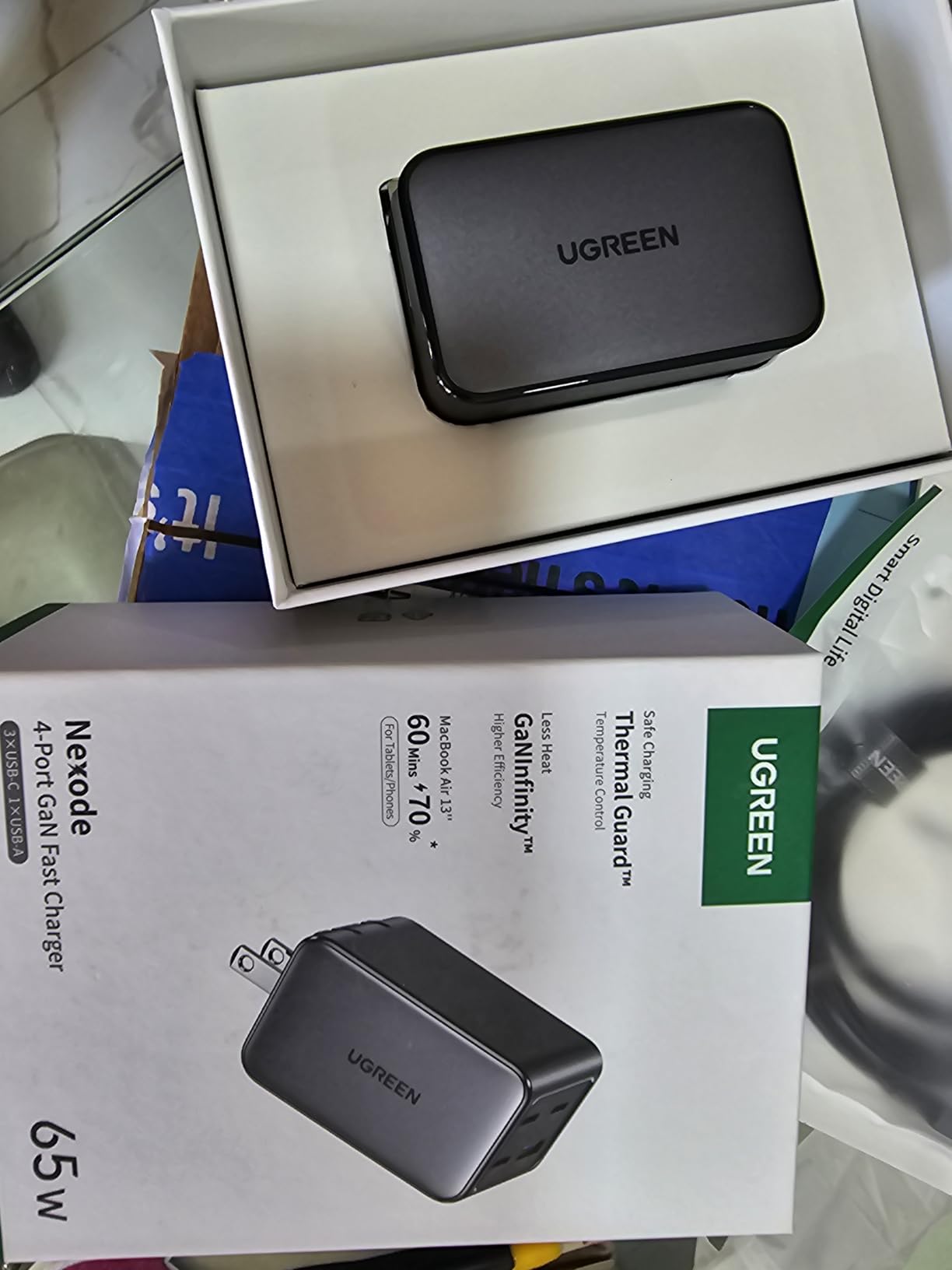 UGREEN Nexode 65W Wall Charger, 4-Port, GaN Fast Charging Block | 3 USB C & 1 USB A, Foldable Plug, Travel Essentials, for MacBook Pro/Air/Neo, iPhone 17/16, Galaxy S26/S25, iPad, Steam Deck customer photo 1