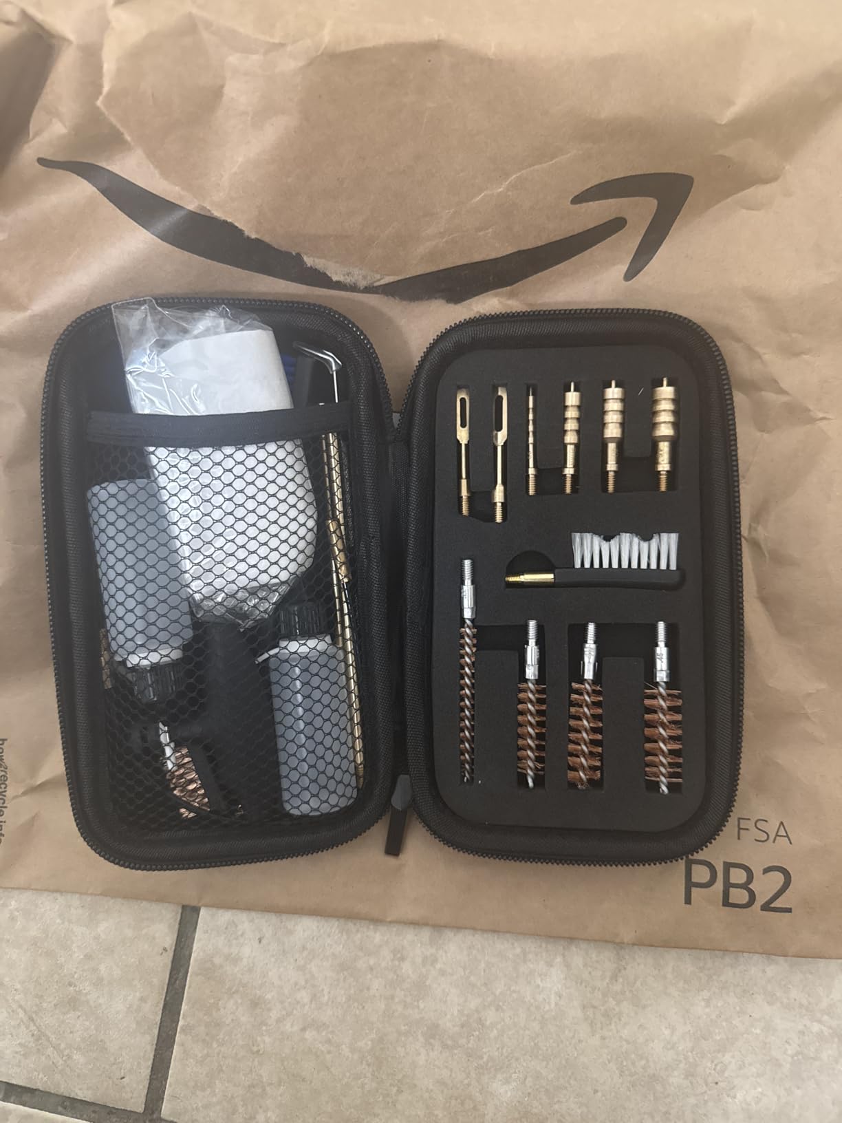 BOOSTEADY Universal Handgun Cleaning kit .22,.357,.38,9mm,.45 Caliber Pistol Cleaning Kit Bronze Bore Brush and Brass Jag Adapter customer photo 1