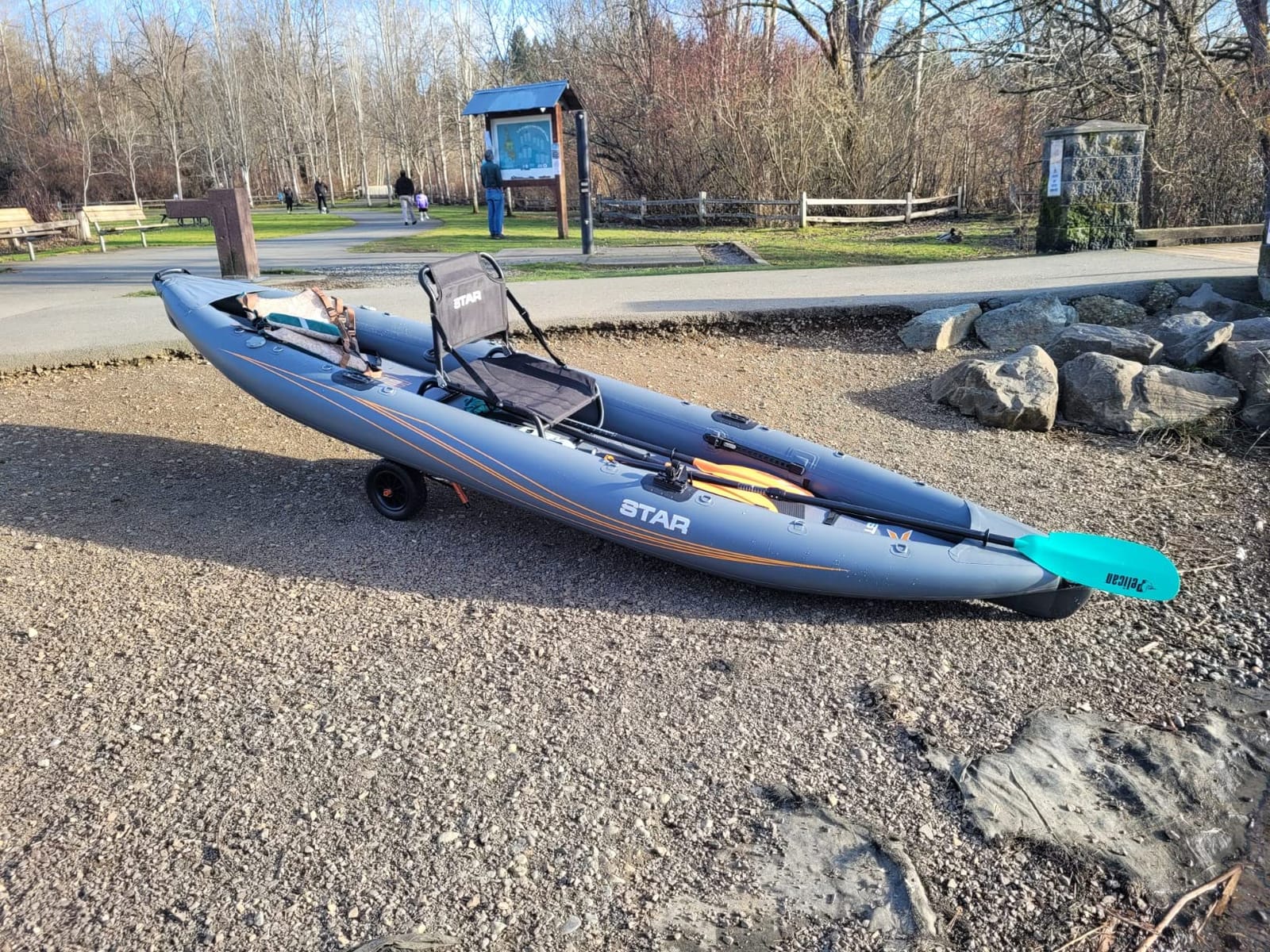 Kayak Cart - 140lb Capacity Canoe Dolly with Airless Tires, Aluminum Frame, and Straps for Small Watercraft - Kayak Accessories by RAD Sportz (Green) customer photo 2
