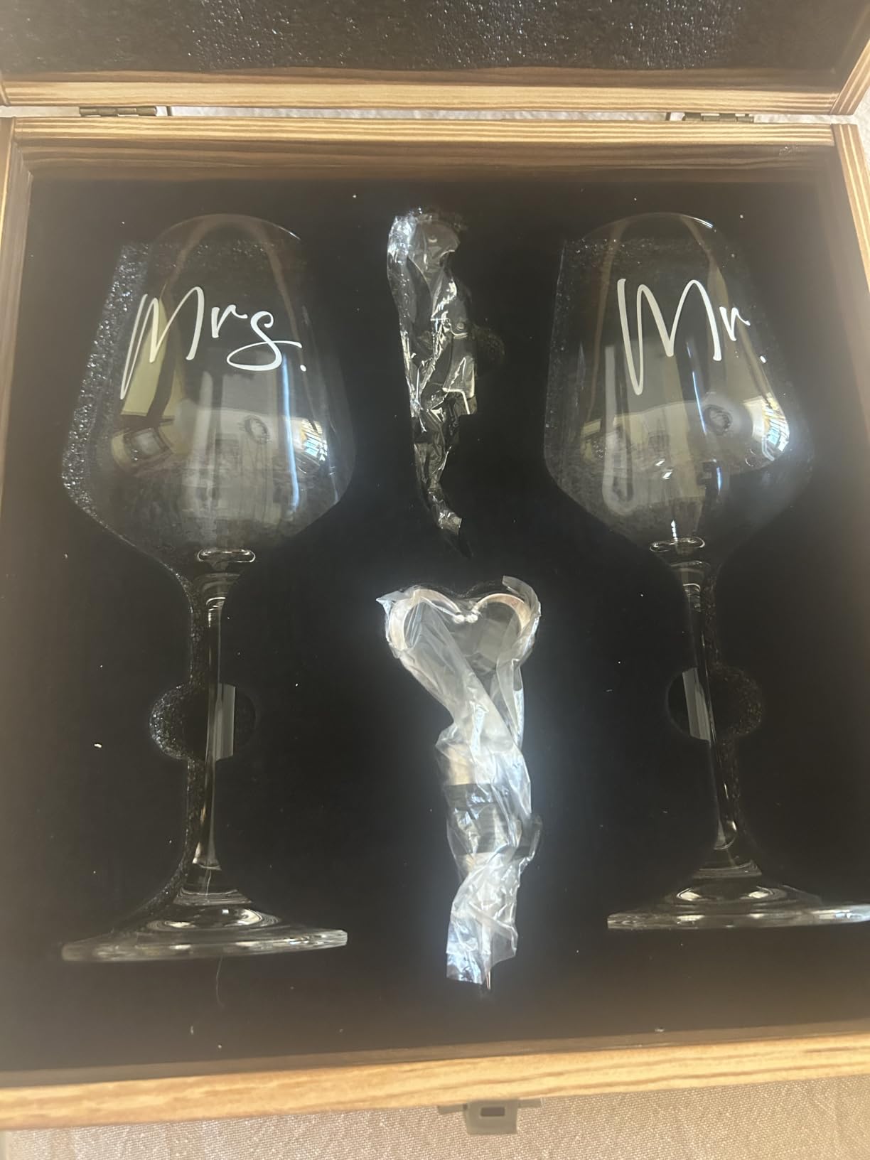AW BRIDAL Mr and Mrs Wine Glasses, Bridal Shower Wedding Gifts for Couples | Engagement Gift for Newlyweds 2026, Bachelorette Gifts for Bride to Be, Wedding Glass with Opener Stopper Wooden Keepsake Box customer photo 1