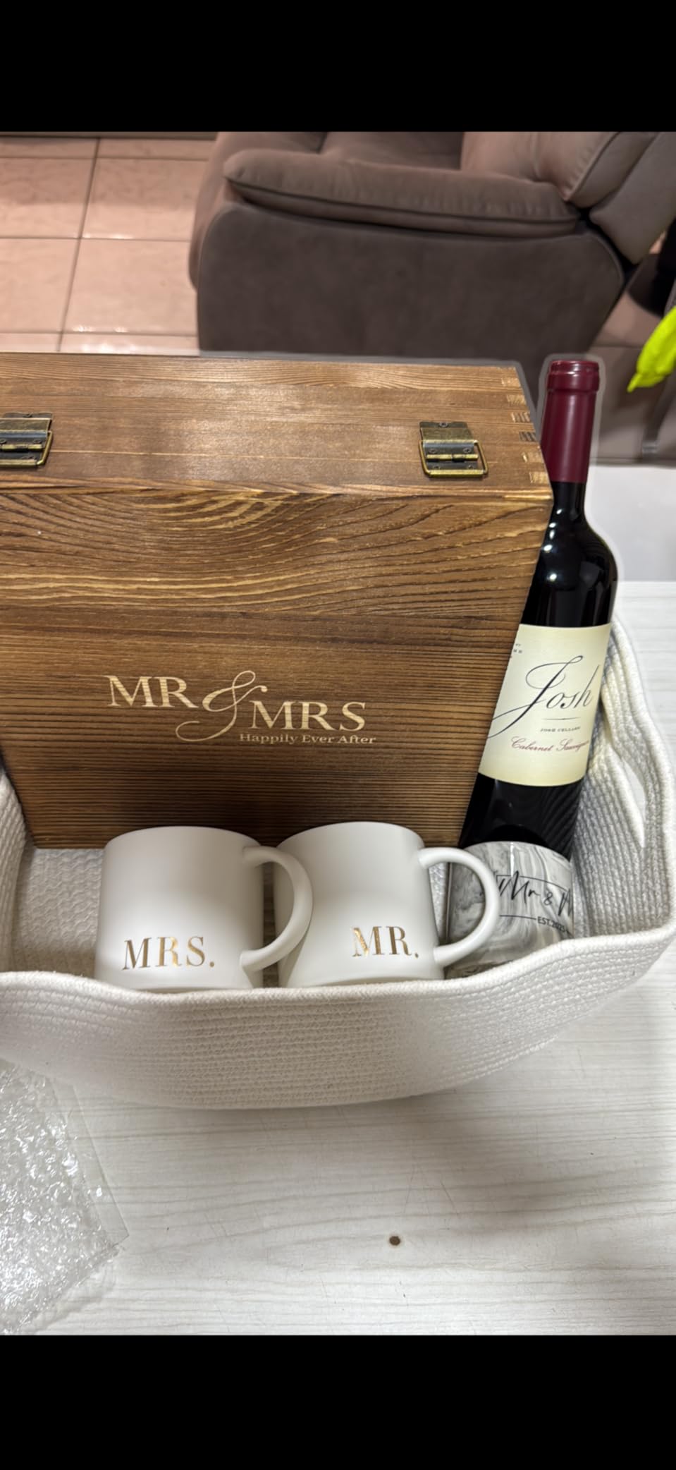 AW BRIDAL Mr and Mrs Wine Glasses, Bridal Shower Wedding Gifts for Couples | Engagement Gift for Newlyweds 2026, Bachelorette Gifts for Bride to Be, Wedding Glass with Opener Stopper Wooden Keepsake Box customer photo 2