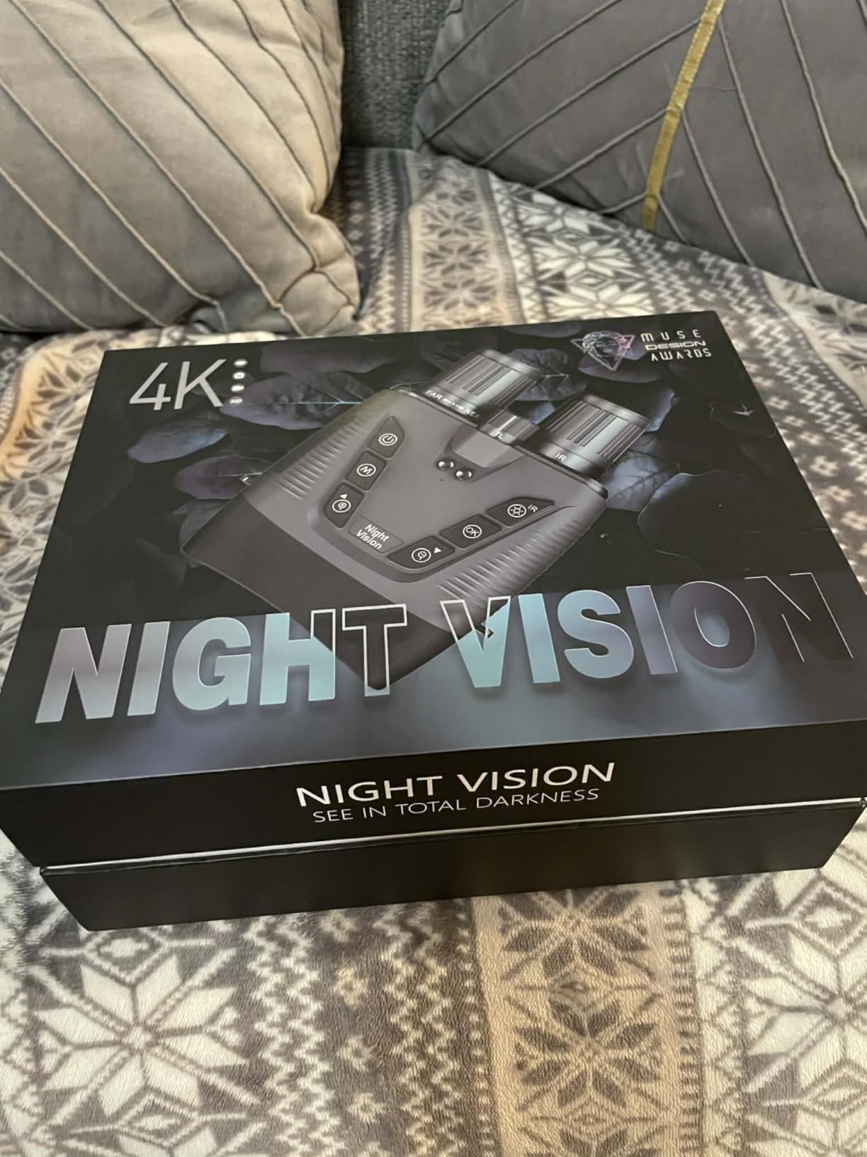 4K Night Vision Goggles, 58MP Full-Color Night Vision Binoculars with 10000mAh Rechargeable Battery, 64GB Card, 3.99