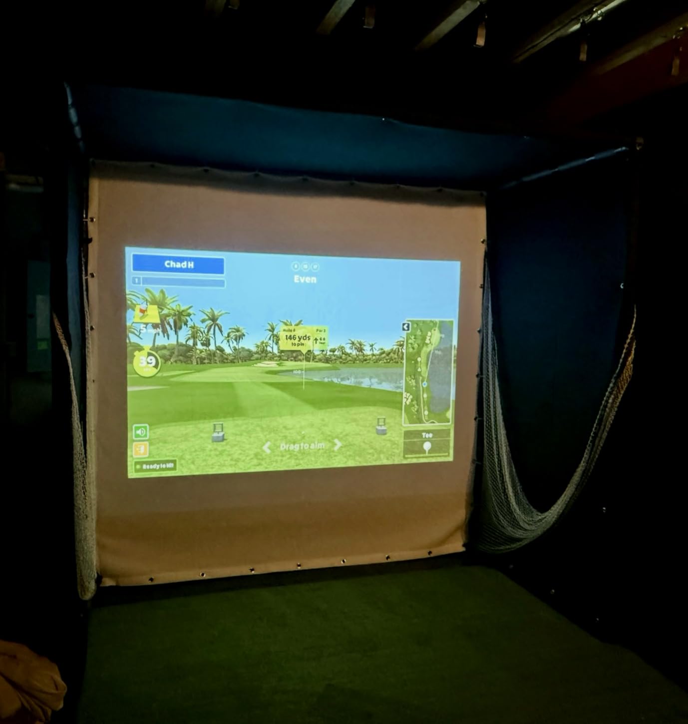 Golf Simulator Impact Screen, Premium Triple Layer Launch Monitor Projector Screen with HD Visuals, Indoor Practice Screen for Enclosure and Net, Hitting Screen with Grommets & Bungee Cords customer photo 1