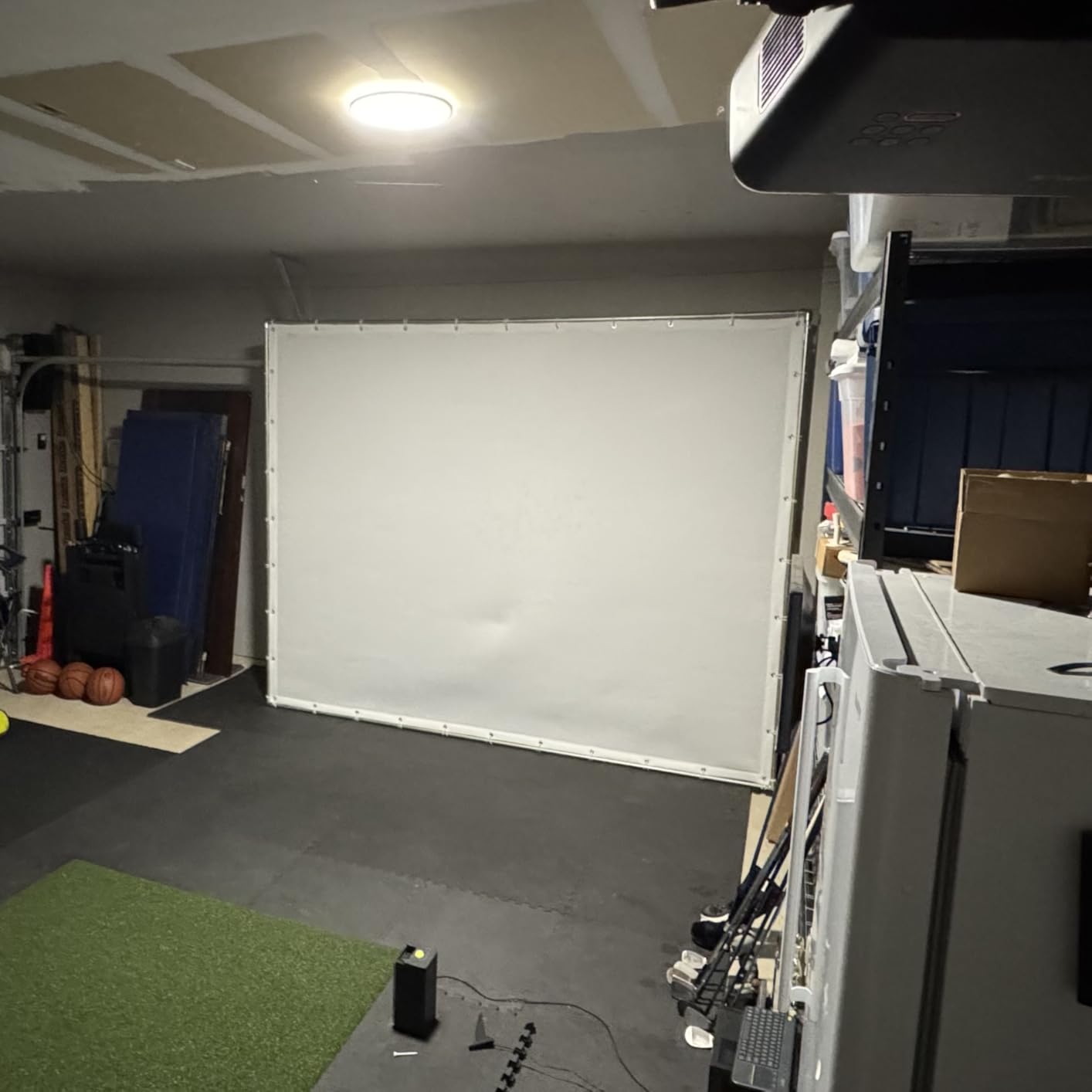 Golf Simulator Impact Screen, Premium Triple Layer Launch Monitor Projector Screen with HD Visuals, Indoor Practice Screen for Enclosure and Net, Hitting Screen with Grommets & Bungee Cords customer photo 2
