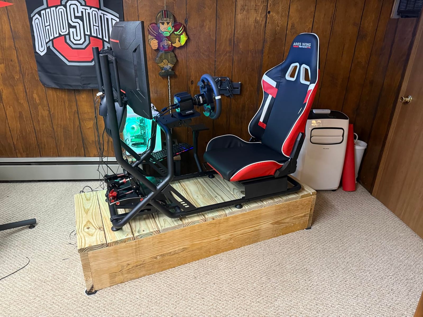 ARES WING Racing Simulator Cockpit with TV Mount, Sim Racing Wheel Stand | Formula and GT Sim Racing Cockpit Compatible with Logitech, Moza, Fanatec, Thrustmaster, Racing Games on PS5, PS4, Xbox, PC customer photo 1