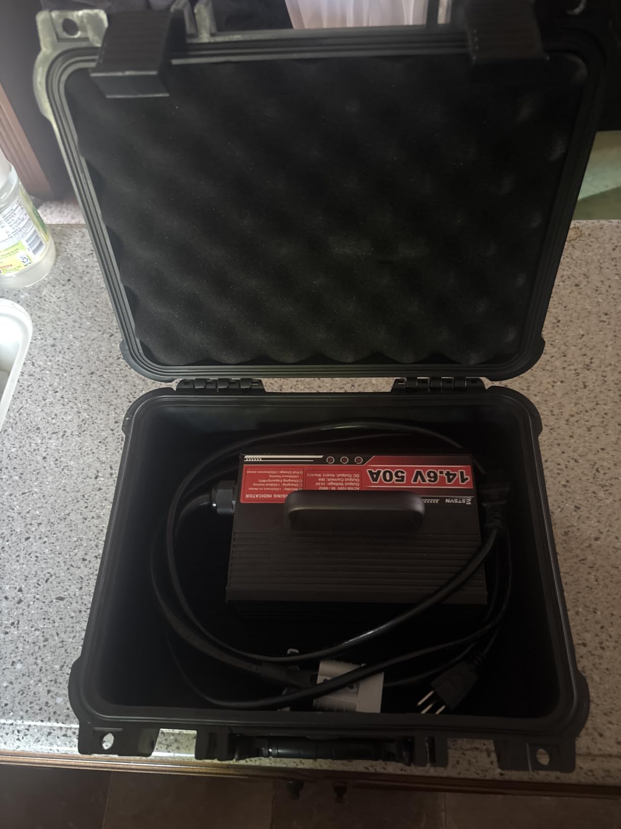 Hard Case, 13.6x11.4x6 Inch Portable Weather Waterproof Protective Camera Case with Customizable Foam, Fit Use of Drones, Camera, Equipments, Black customer photo 1