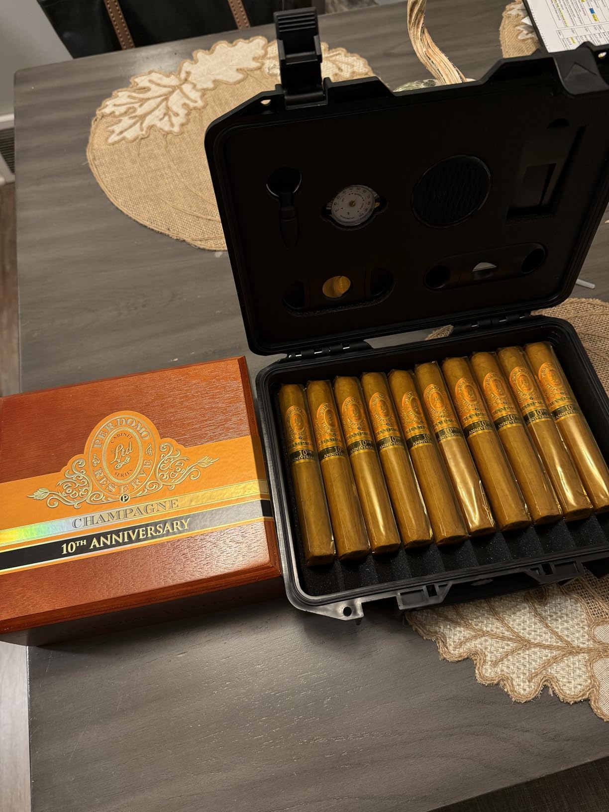 INFINITKIN Cigar Travel Humidor Case, Portable Cigar Box Kit | Includes combination lock, humidifier, hygrometer & cutters. Portable travel cigar kit holds 20 cigars with full protection customer photo 2