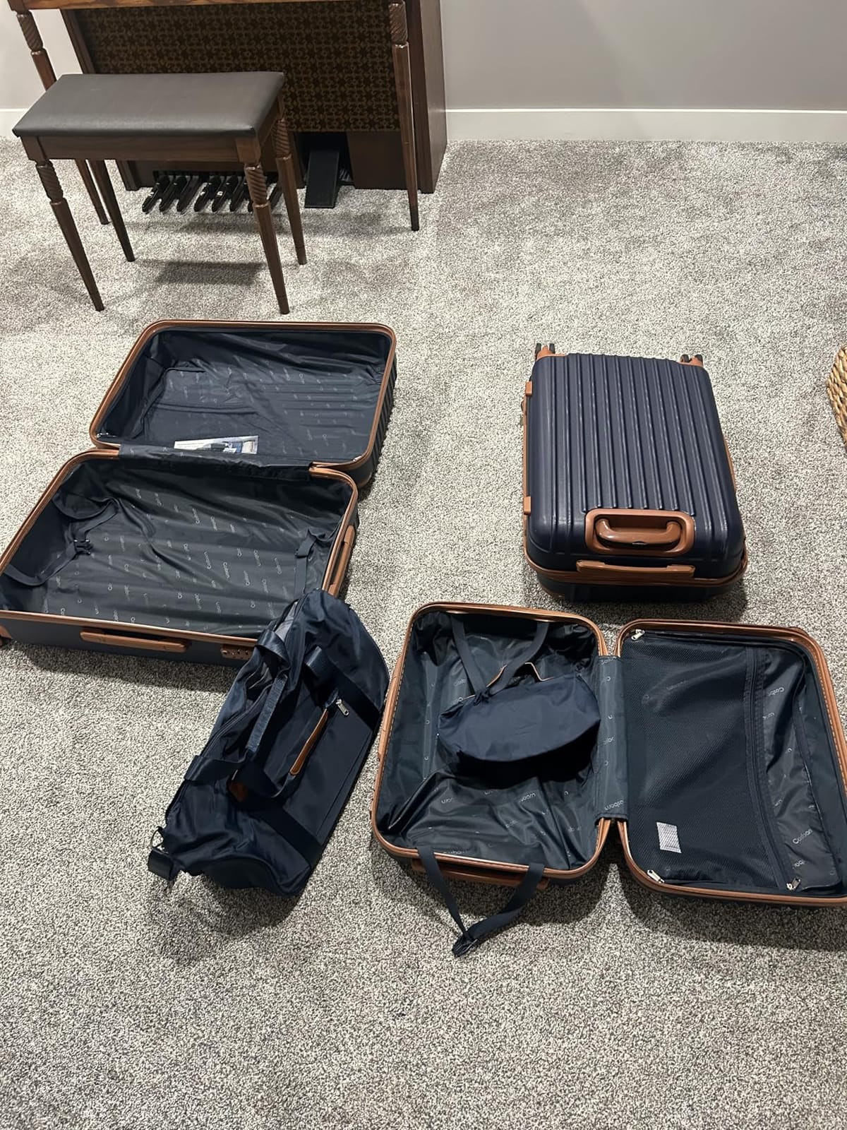 Cosbarn Luggage Sets, Lightweight Durable Hardshell, 5 piece Suitcase Sets | Suitcase set with 360° Spinner Wheels, TSA-approved Lock, Checked Family Travel, 20/24/28 Inch,duffel, toiletry bags customer photo 2