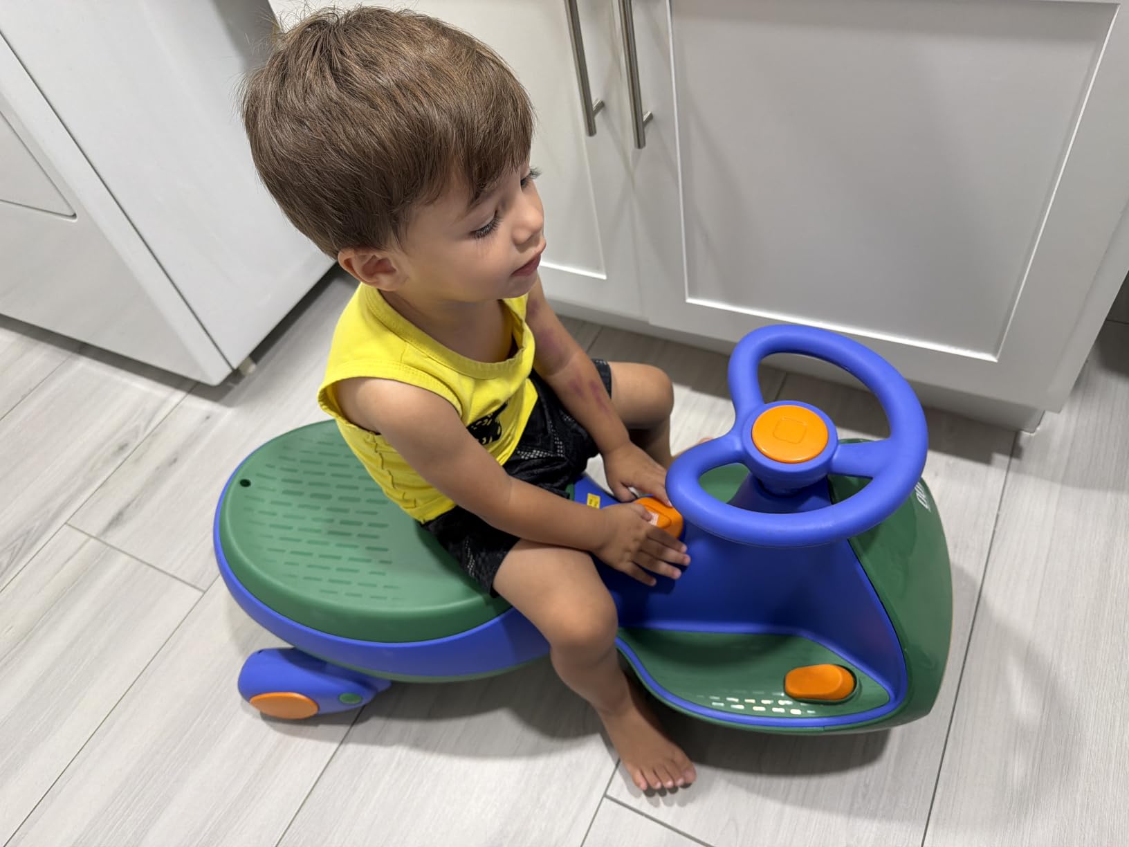 FanttikRide N7 Pro Electric Wiggle Car, Flashing Wheels, for Ages 3+, Blue | Max 4 Mph, Anti-Rollover, Kids Car with Bluetooth, Ride on Car with 150 Lbs, Easy Assembly, Indoor / Outdoor, CyberWiggle customer photo 2