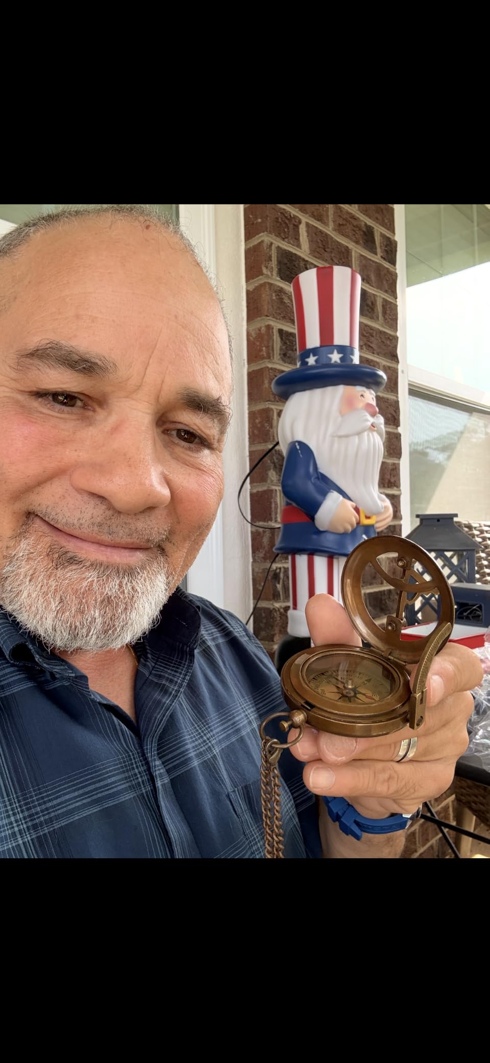 Behind You Engraved Brass Compass Gift for Men - Handcrafted Vintage Brass Sundial Compass - Antique Nautical Sun Clock with Leather Case - Best Graduation Gift - Best College Graduation Gift customer photo 2