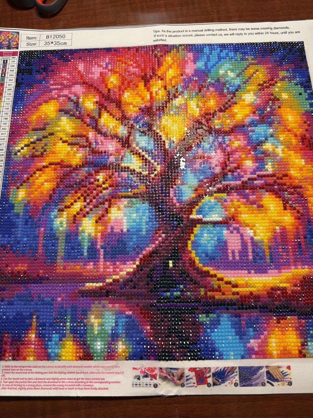 DIYCYCY Tree of Life Diamond Painting Kits for Adults Beginners 13.8x13.8in | Full Drill Diamond Art Kits,Round 5D DIY Diamond Dots Paintings, Diamonds Pictures Gem Art and Crafts Home Wall Decor customer photo 1