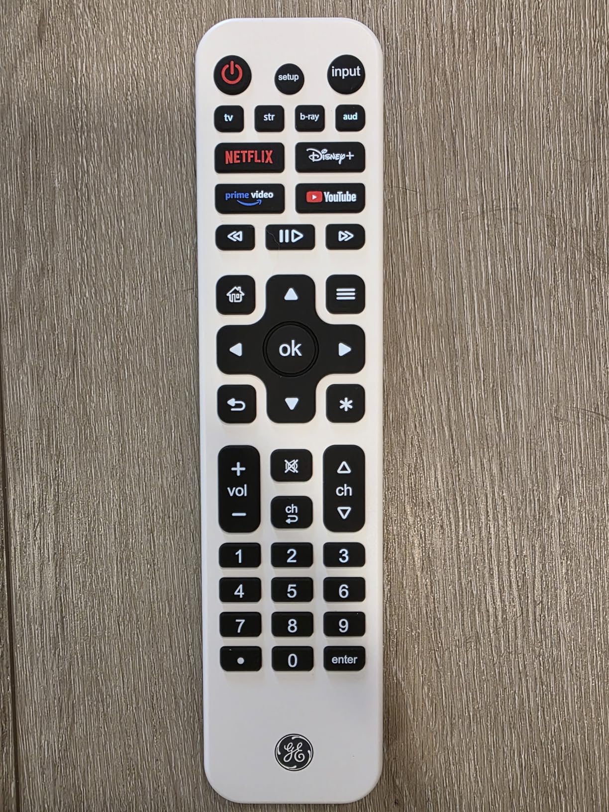 GE Rechargeable TV Remote Control, Universal Remote Control, Backlit Buttons, Samsung TV Remote Control Replacement for Smart TVs, Apple TV, Sony, Roku Replacement Remote, LG TV, 4-Device, 80984 customer photo 1