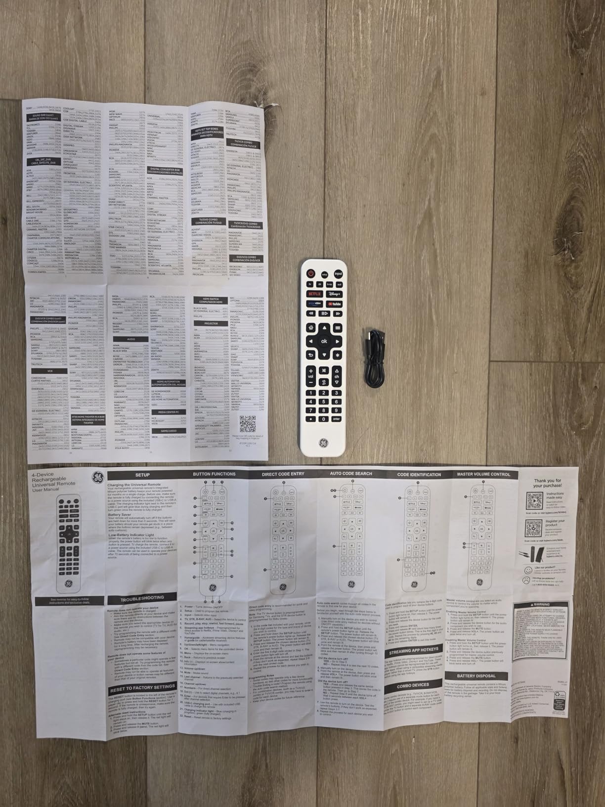 GE Rechargeable TV Remote Control, Universal Remote Control, Backlit Buttons, Samsung TV Remote Control Replacement for Smart TVs, Apple TV, Sony, Roku Replacement Remote, LG TV, 4-Device, 80984 customer photo 2