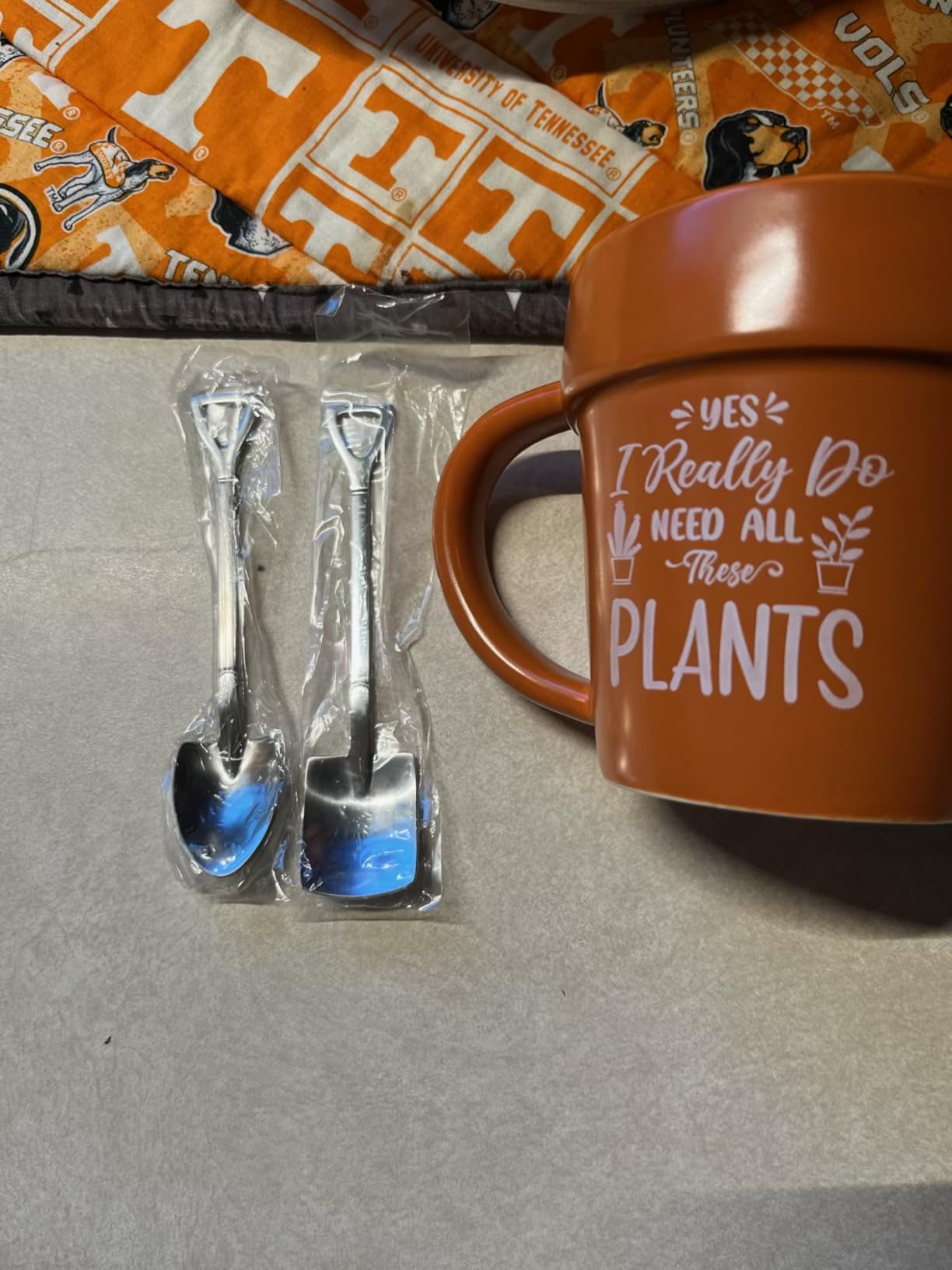VELENTI Plant Pot Mug - Plant Lover Mug with Metallic Shovel Ornament - Fancy Gifts for Women, Men - Birthday Gift for Women - Cute Gifts for Mother's Day, Christmas customer photo 1