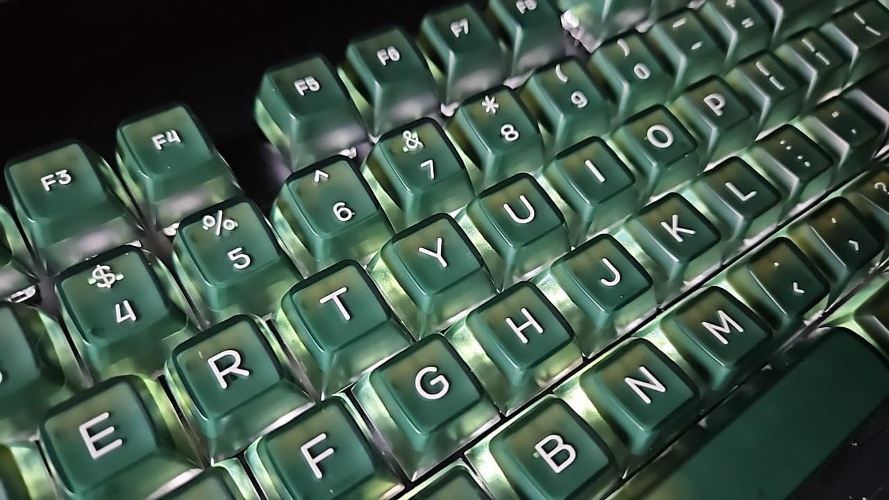 ULTRAEQUIP Emerald Jade Keycaps 142 Keys Double Shot PBT Keycaps RSA Profile, Translucent Green Shine Through, Custom Set for ISO ANSI 60, 75, 80, 95, 100% Mechanical Keyboard customer photo 1