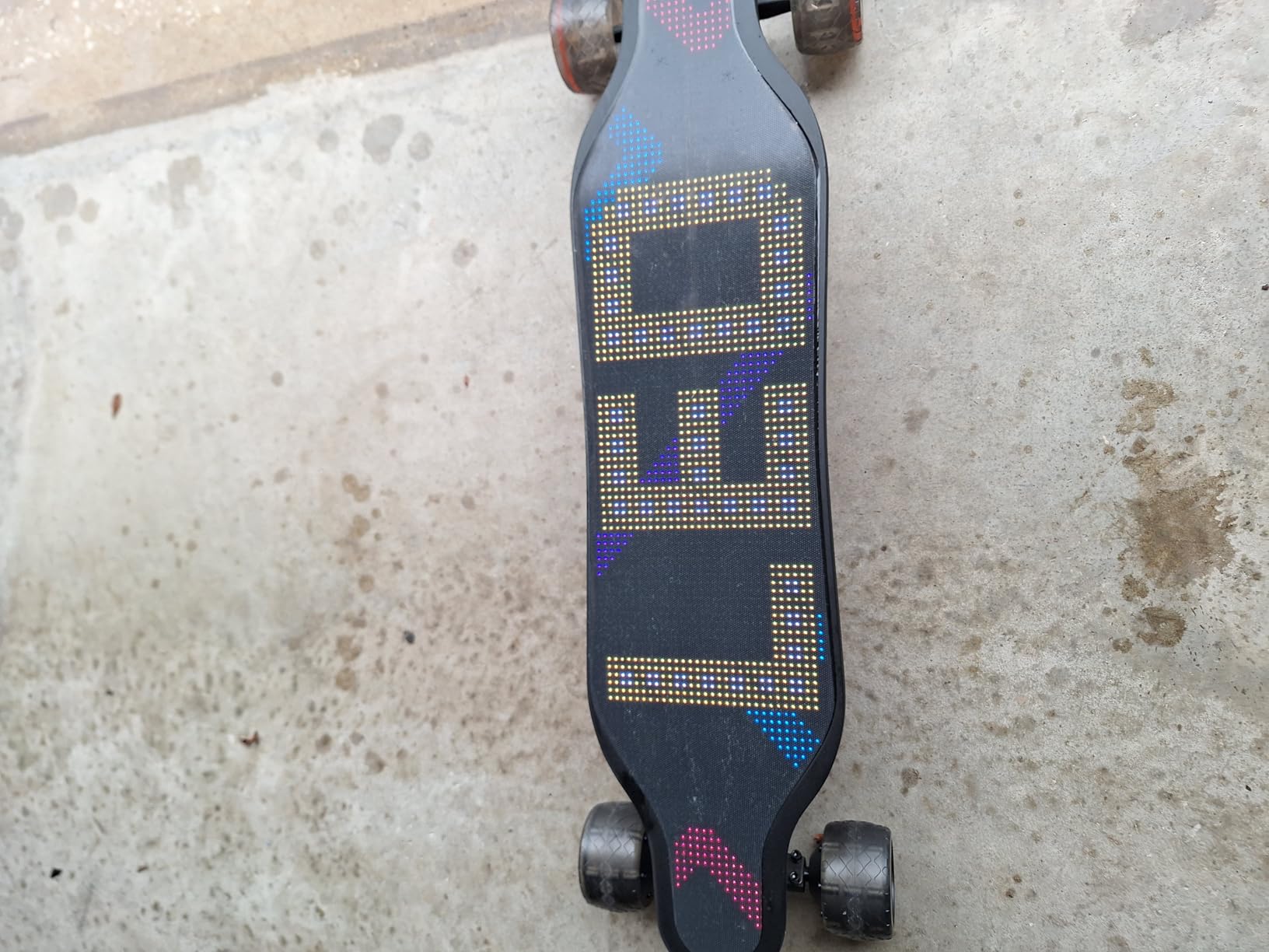Electric Skateboard - Full-Screen LED Deck & Swappable Battery | 4 modes from 13mph to 28mph, 25 Miles Max Range, 105*65mm PU Wheels, Swap Batteries in Seconds, 1200W Motors, 330lb Max Load customer photo 1
