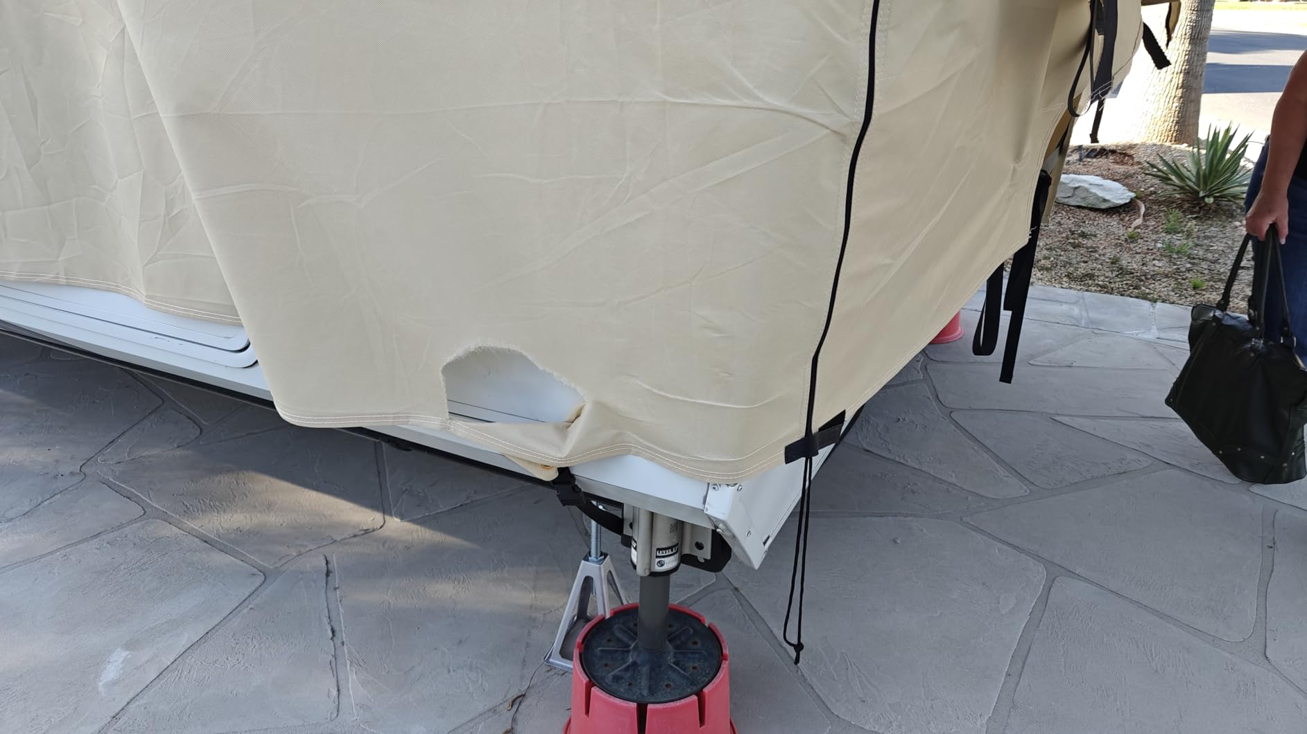 Umbrauto Travel Trailer RV Cover 24' ~ 27' - Upgraded 9-Layers Top Camper Cover, Waterproof & Windproof Heavy Duty Toy Hauler RV Cover for Winter Snow with Tongue Jack Cover, Gutter Covers customer photo 1