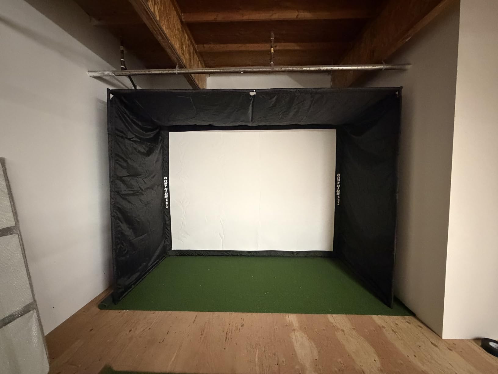 Complete Golf Simulator Enclosure Package - 4K-Ready Impact Screen with Blackout Cage, Projector Mount, Frame Poles, Side Shank Nets | Indoor & Garage Practice | Easy Setup | 12-Month Warranty customer photo 2