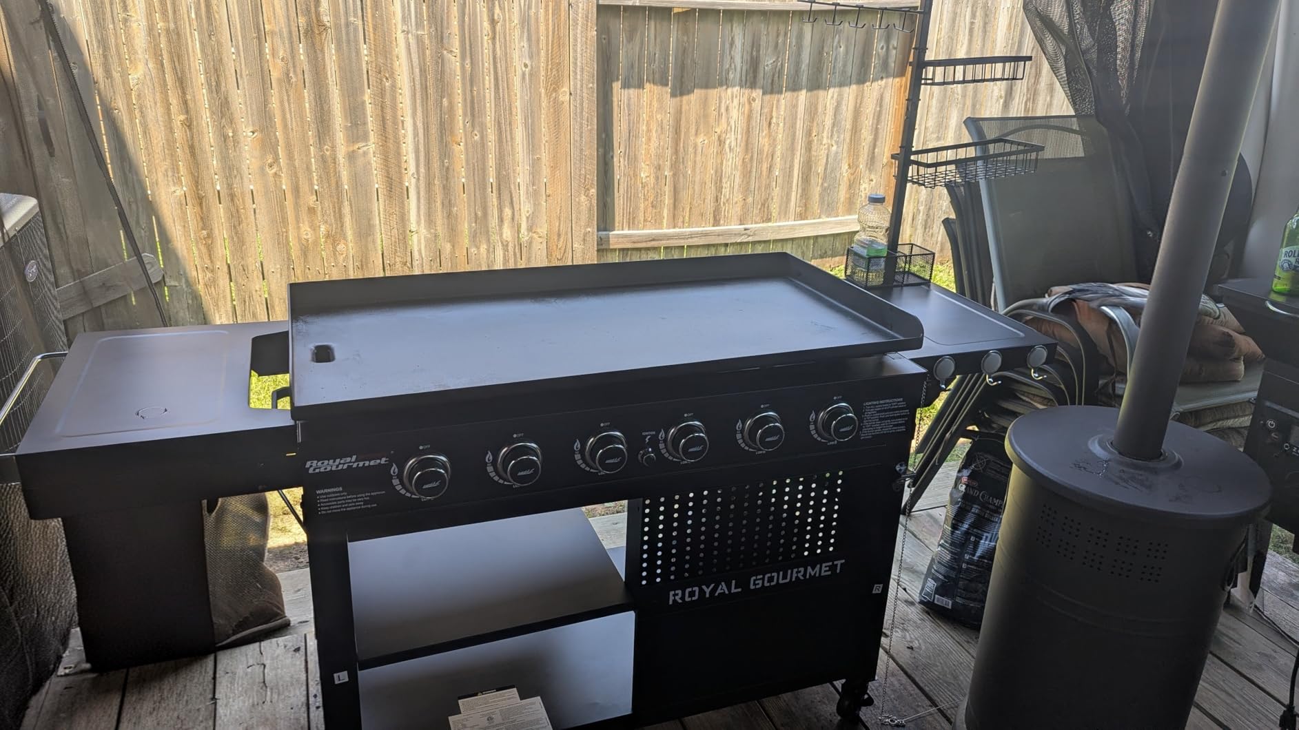 Royal Gourmet GB6000 6 Burner Propane Gas Griddle with Folding Side Tables | 44-Inch Flat Top Gas Grill with Double-Layer Bottom Shelves, 994 Sq. In., 78,000 BTU, for Outdoor Party or Backyard Barbecue customer photo 1