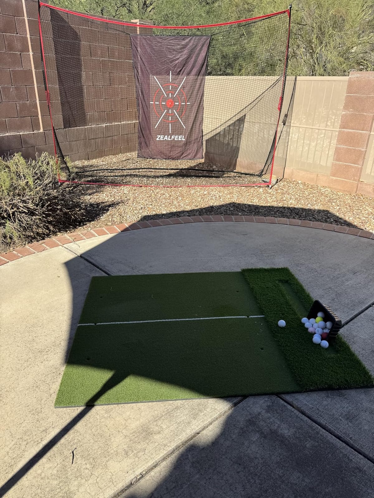 ZEALFEEL Golf Net, 10 x 7 ft Hitting Practice Set with Chipping Net | Foldable Mat, Silk Target, 8 Tees, 6 Balls & Carry Bag, For Backyard Driving, Chipping and Indoor or Outdoor Practice customer photo 2