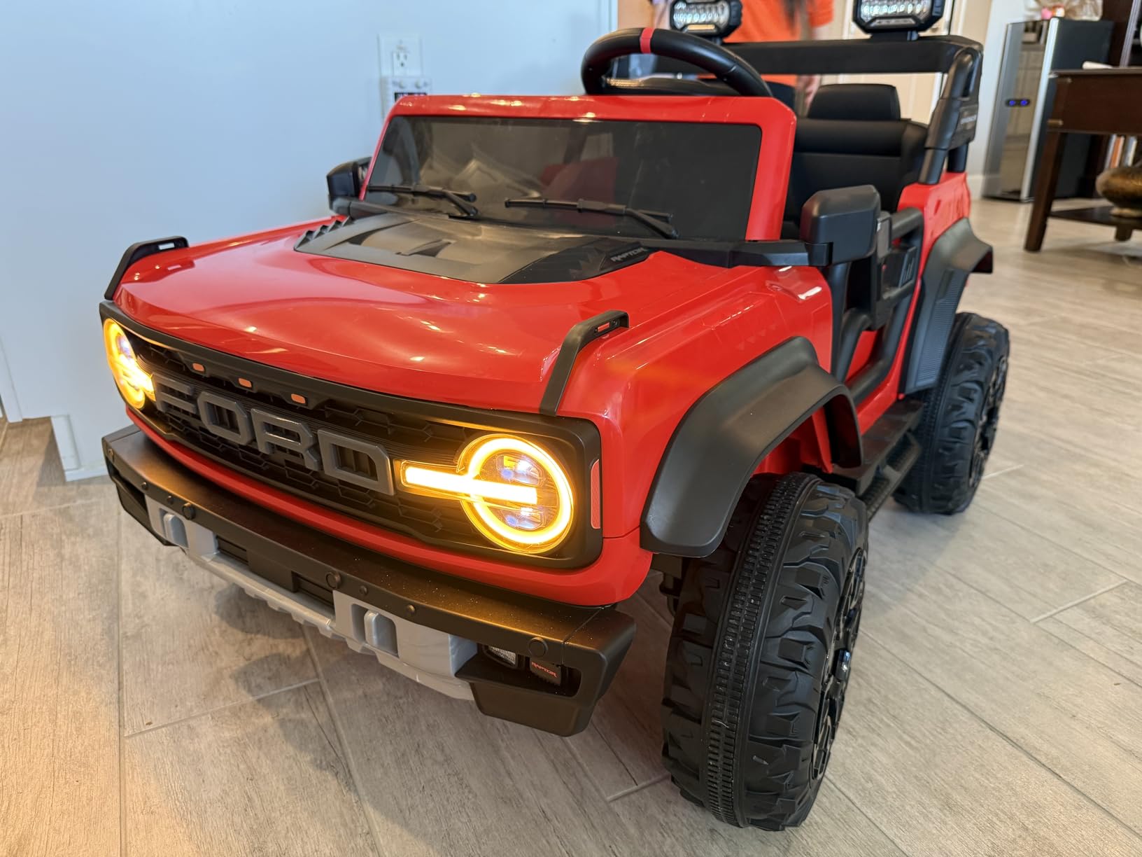 First Ride On 24V Ride on Toys for Big Kids, Licensed Ford Bronco Raptor 2 Seater Ride on Cars with Remote Control, Ride on Truck w/ 4-Wheeler Suspension, 3 Speeds, LED Lights, Bluetooth (24V, Pink) customer photo 2