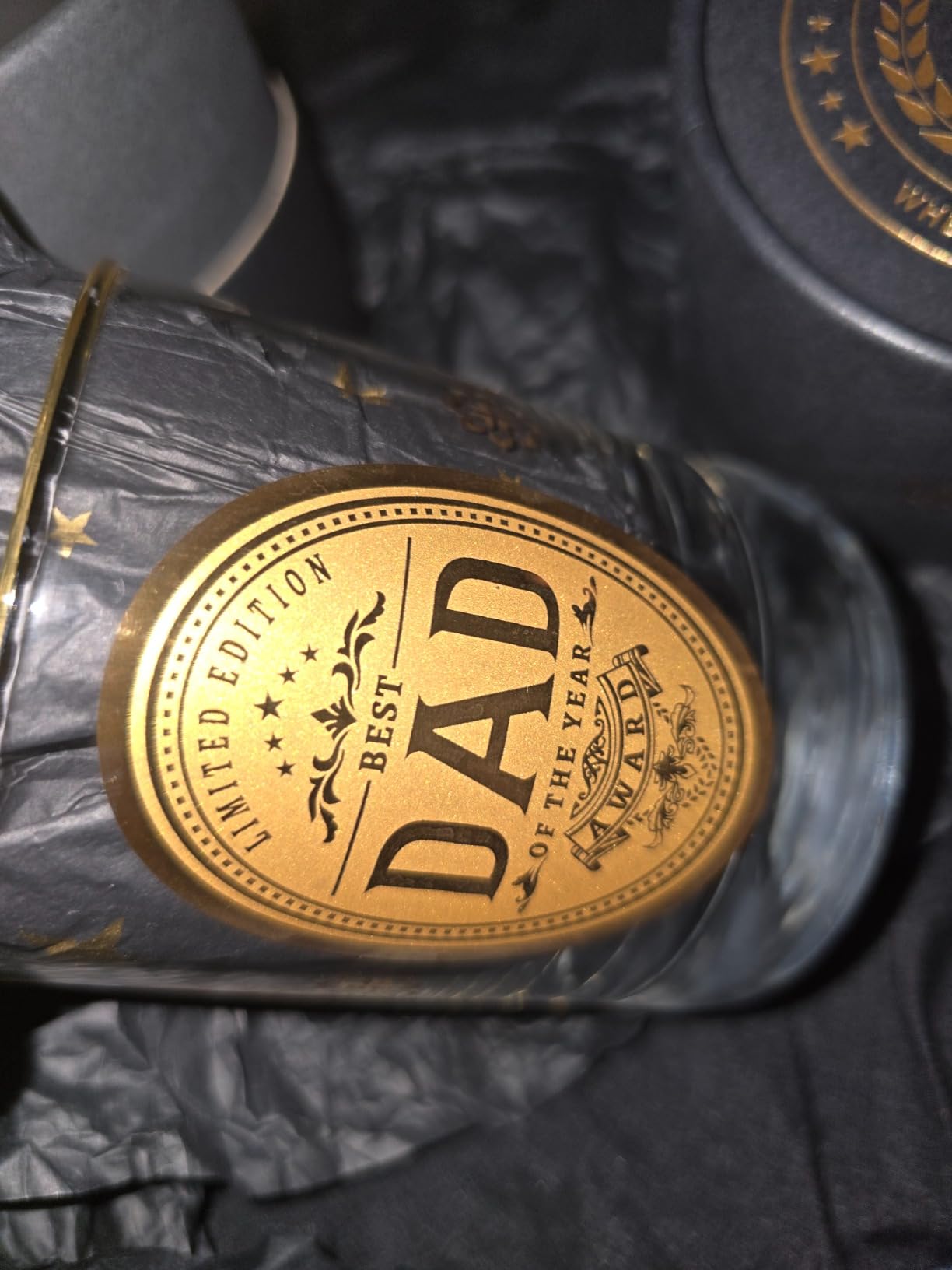 Grandpa of the Year Whiskey Glasses - Personalized Gifts for Grandpa, Grandfather, Bourbon Glass (300ML) customer photo 2
