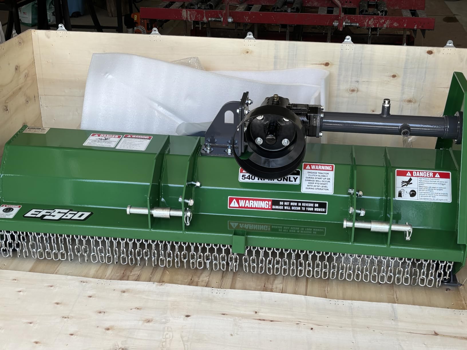 MechMaxx 60'' inch PTO Powered 3 Point Standard Duty Flail Mower for 15-35hp Tractor, NOT Suitable for Quick Hitch, Model EFS60 Orange customer photo 2