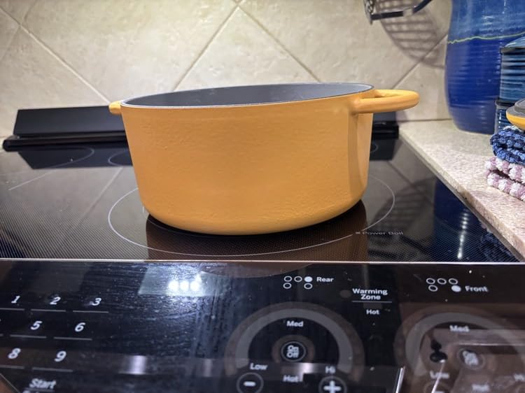 Great Jones 6.75 Quart Enameled Cast Iron Dutch Oven Pot w/Lid (Broccoli) | Large Dutch Oven For Bread Baking, Oval with Dual Handles, All Stovetop Safe up to 500°, Non Stick & Dishwasher Friendly customer photo 1