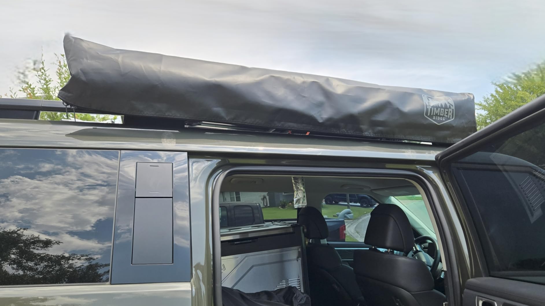 TIMBER RIDGE Blackout Coating Car Awning, 19x9.8ft, Green | Retractable Roof Rack, Pull-Out Sun Shade Overland Camping, Waterproof Sun Shelter, For Vehicle/Truck/Jeep/SUV/Van customer photo 1