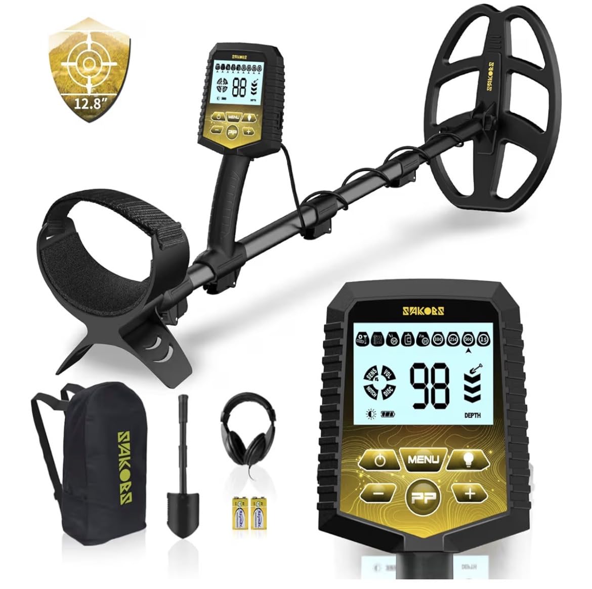 SAKOBS Metal Detector for Adults, Professional Foldable Waterproof Metal Detector with 11