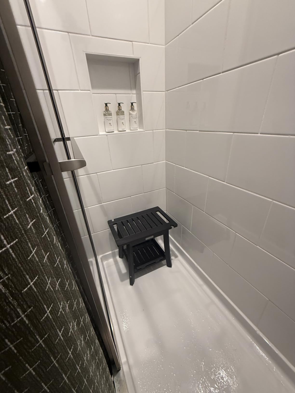 KingPavonini HDPS 18.6'' Shower Bench for Inside Shower to Sit on, GM | Waterproof Shower Stool for Shaving Legs, 400 lb, Bathroom Chair Seat with Storage Shelf, for Tub/Outdoor Use, Quick Assembly customer photo 1
