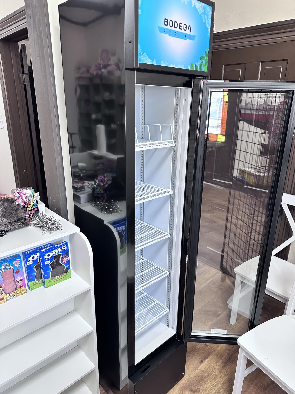 BODEGACOOLER Commercial Refrigerator, 27.02Cu.Ft Glass Door Beverage Cooler | Upright Double Door Merchandiser Display Refrigerator with Soft LED Light, Adjustable Shelves, 4 Heavy-Duty Casters customer photo 2