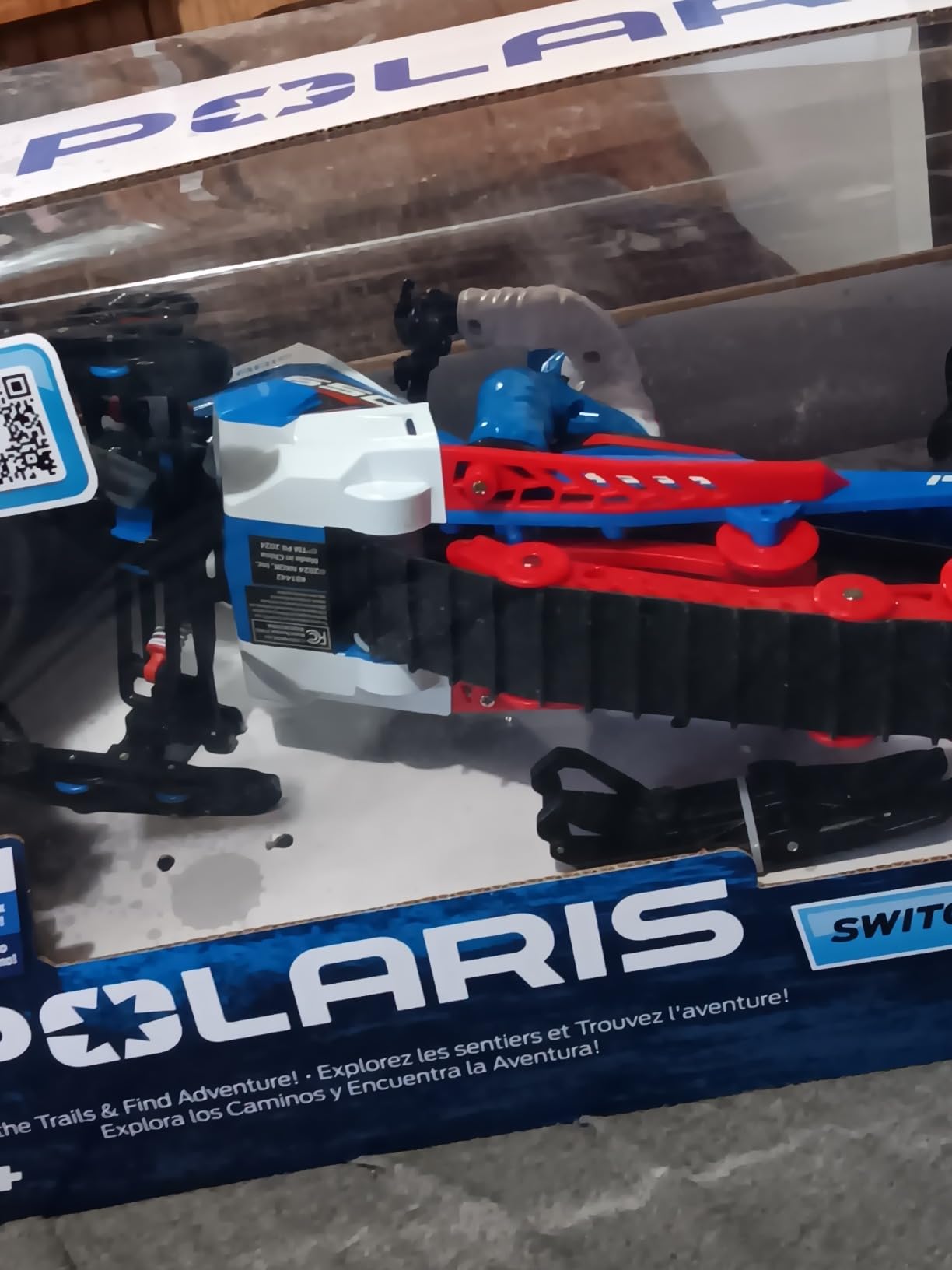 NKOK Polaris Switchback Assault RC Snowmobile - 1:10 Scale, (Blue/Red) | 2 Ski Sets for Year-Round Fun, All-Terrain (Snow, Dirt, Grass, Sand & Pavement), USB Rechargeable, Ready-to-Run customer photo 1