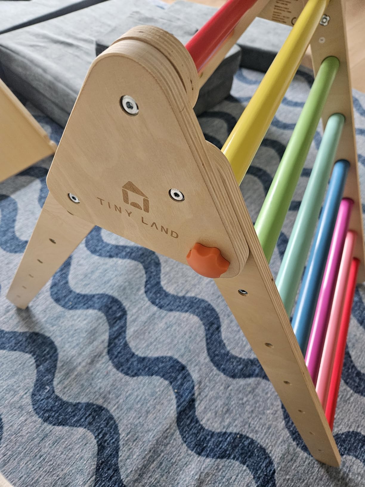 Tiny Land Pikler Triangle Set, 7-in-1 Foldable Climbing Toys Set for Kids | Baby Indoor Playground Jungle Gym, Wooden Montessori Climbing Set for Toddler, Ideal Gift for Kids (Rainbow) customer photo 2