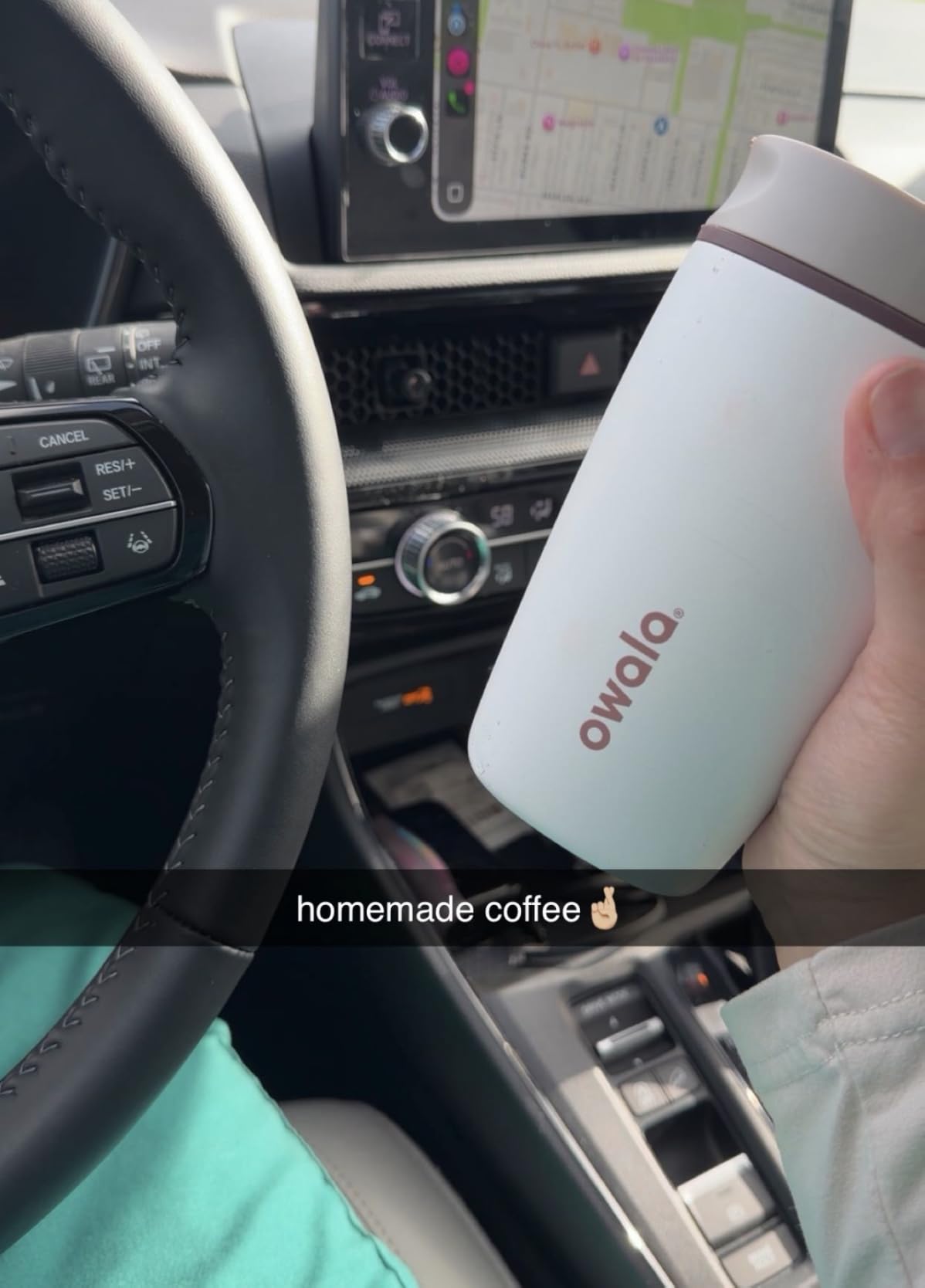 Owala SmoothSip Slider Insulated Stainless Steel Coffee Tumbler, Reusable Iced Coffee Cup, BPA Free 20 oz, Grey/Blue customer photo 1