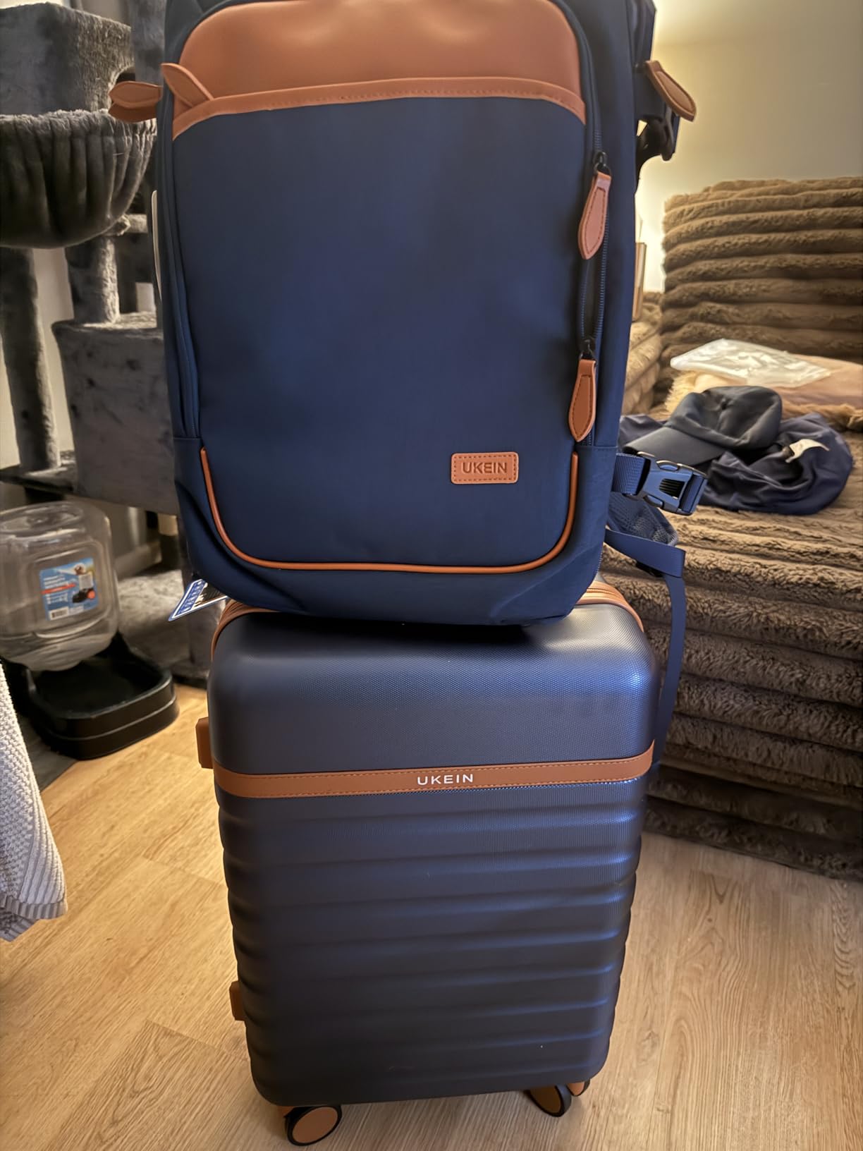 UKEIN Luggage Sets 3Piece, Carry On Luggage 20in Suitcase Set With Backpack | Carry On Suitcase with Spinner Wheels,PC Durable Hardside with TSA Lock,YKK Zippers,22x14x9 Airline Approved For Travel customer photo 2