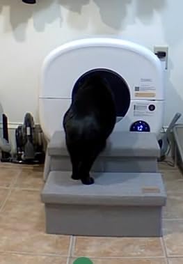 Cumrige Self Cleaning Litter Box, Large Capacity Automatic Cat Litter Box Self Cleaning for Cats, App Control, Safety Protection, 2 Roll Garbage Bags, White & Grey customer photo 2