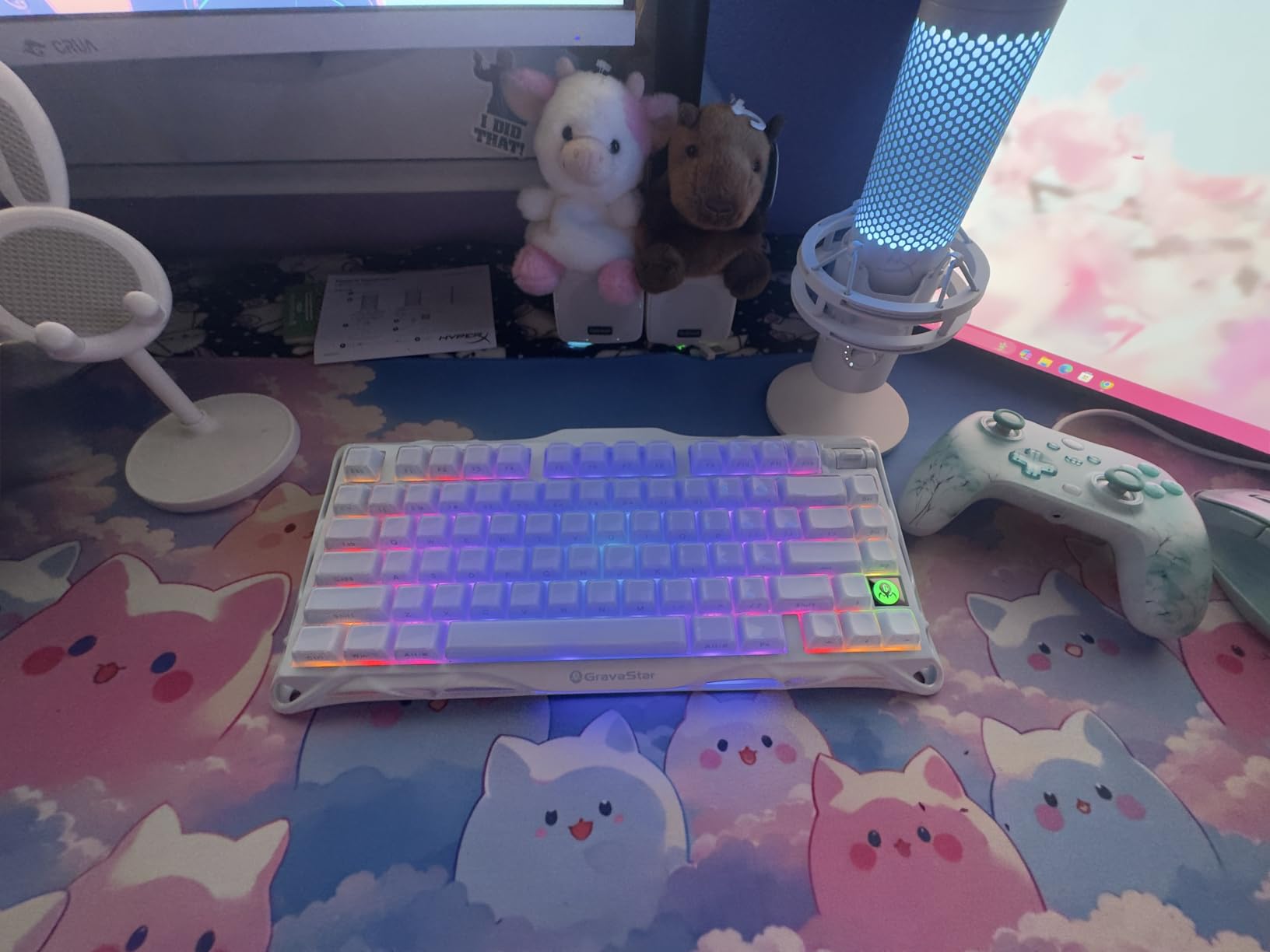 GravaStar Mercury K1 75% Wireless Mechanical Gaming Keyboard RGB Backlit | Gasket Mount, Hot Swappable Linear Switches, Creamy Sound Keyboard, 2.4GHz/USB-C/Bluetooth 5.0, for Win/Mac customer photo 1
