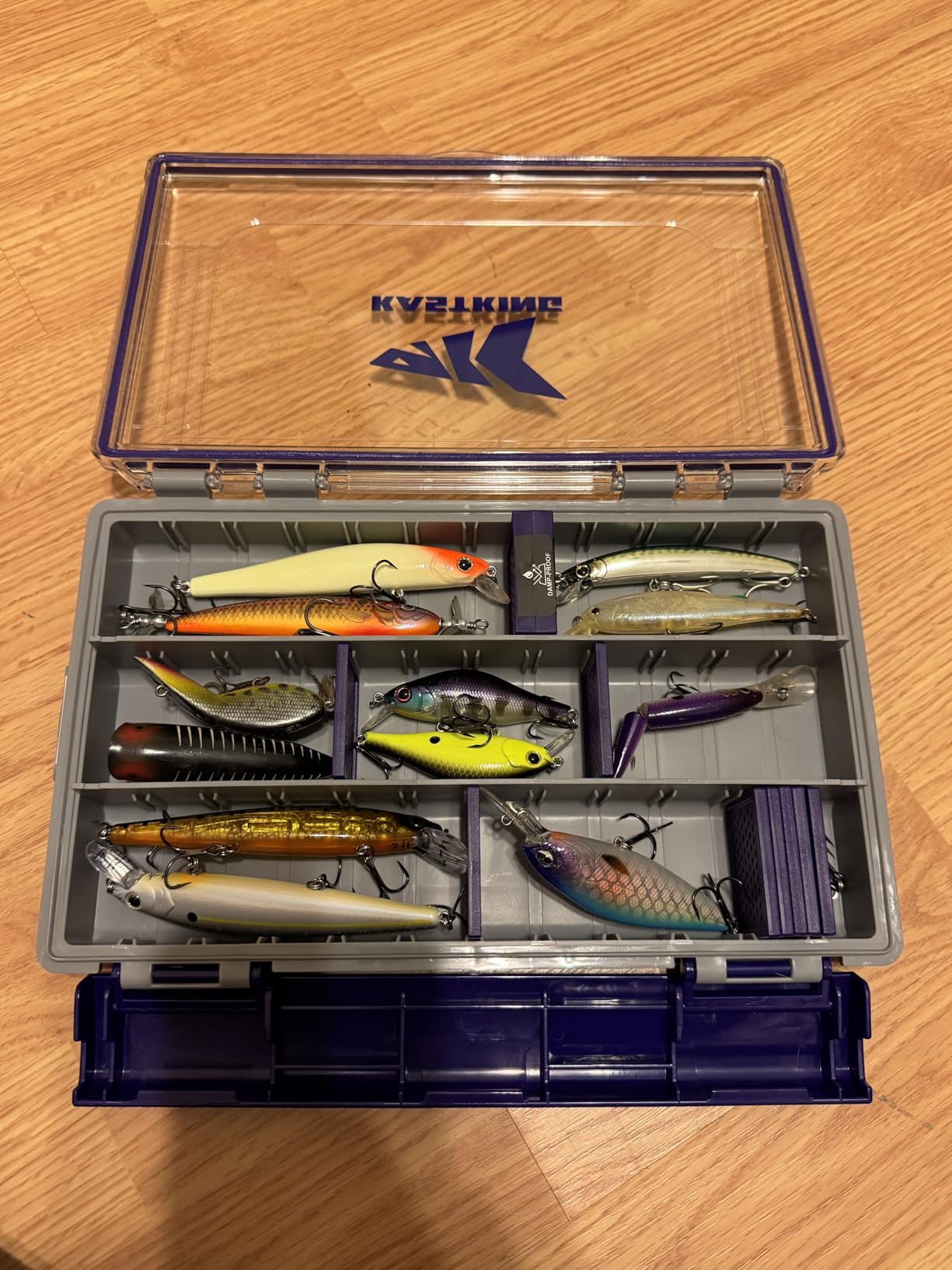 KastKing HyperSeal Waterproof Tackle Box, 3700 2 Packs, Black | Tackle Tray Storage Fishing Gear, Tackle Box Organizer, DIY Dividers, One-Hand Open and Close customer photo 2