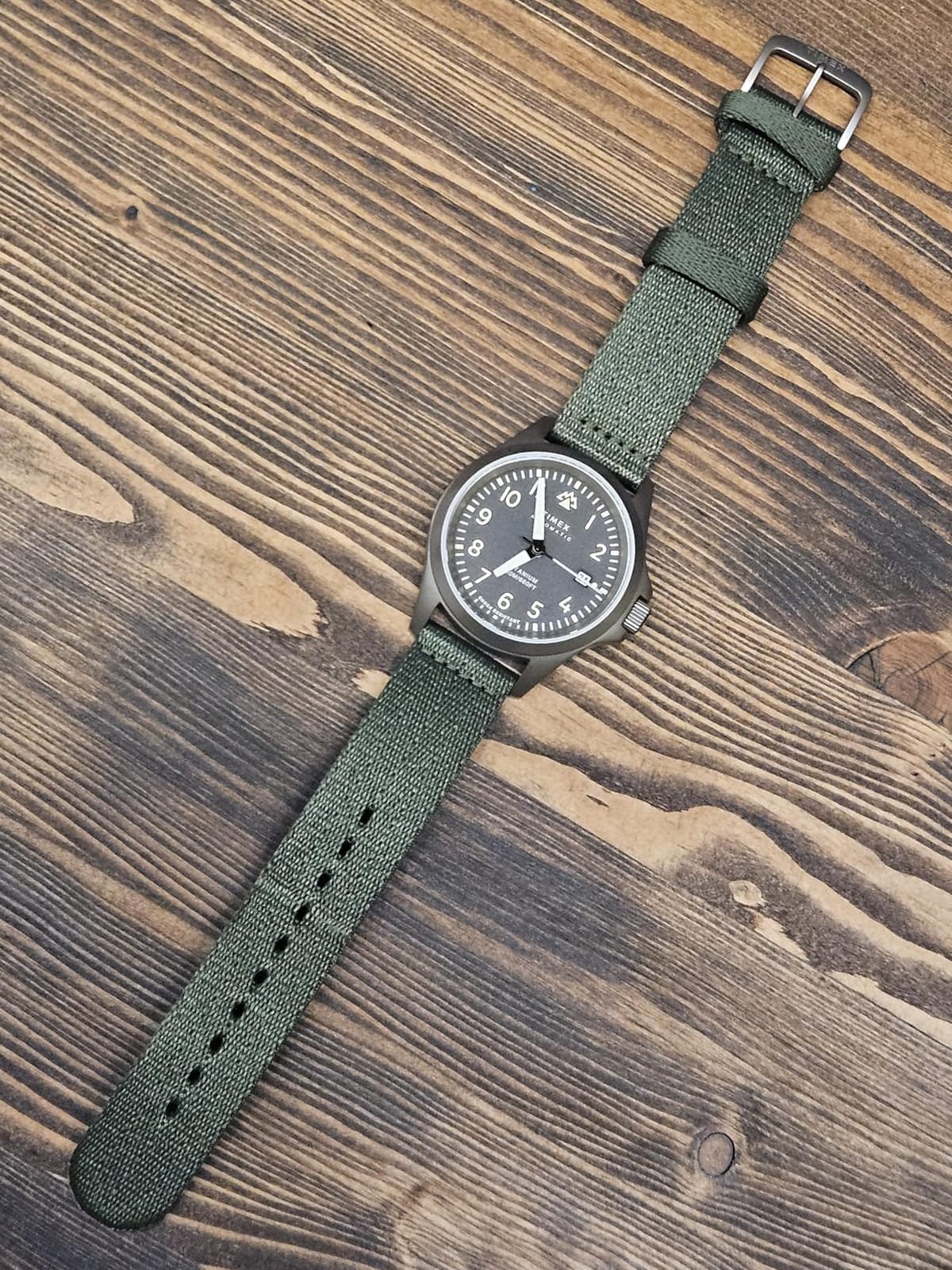 Timex Men's Expedition North Titanium Automatic 41mm Watch - Green Strap Gray Dial Titanium Case customer photo 2