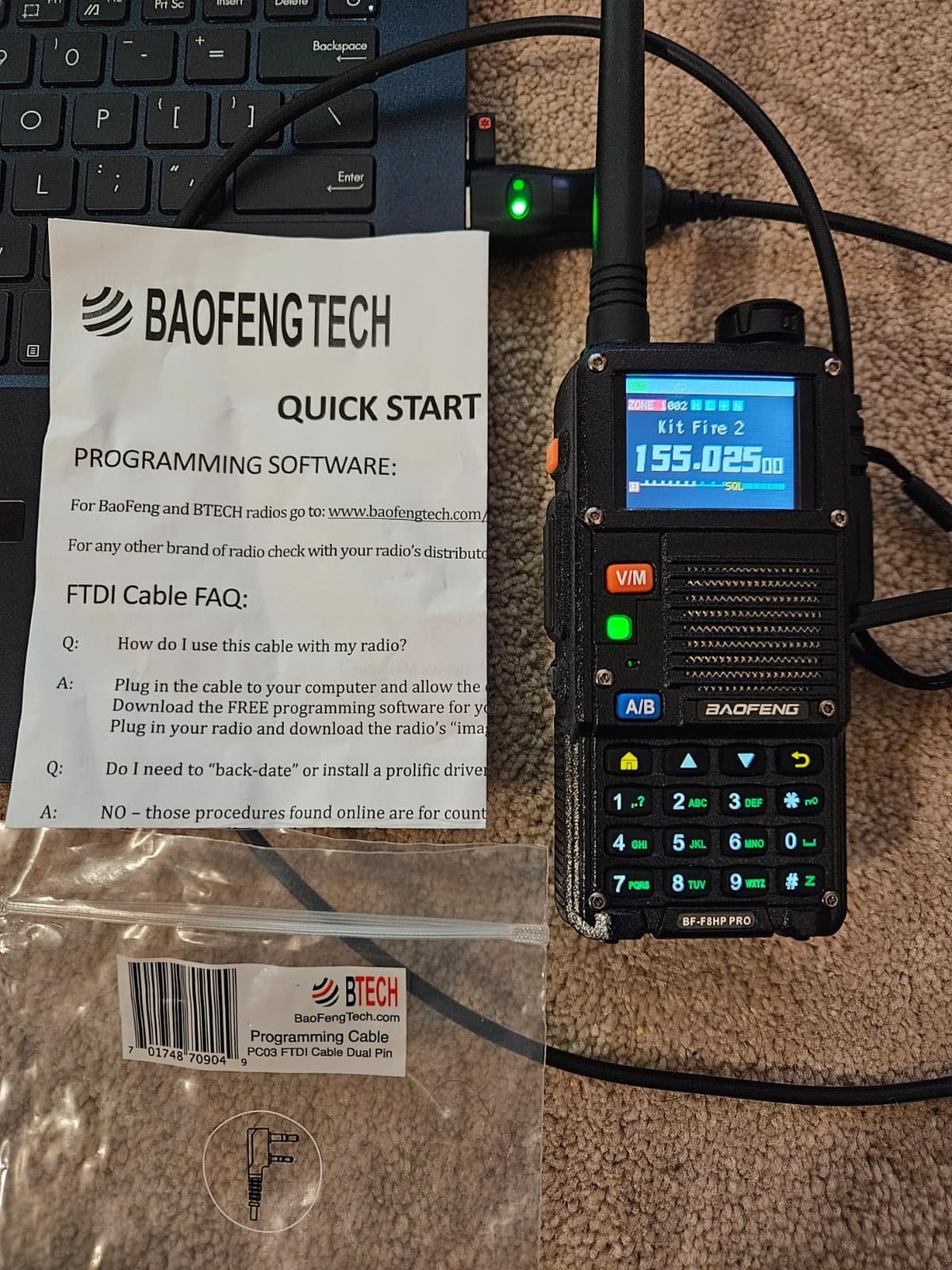 BAOFENG BF-F8HP PRO 10W Tri-Band Ham Radio, UV-5R 7th Gen Upgrade, GPS, 1,000 Channels, Airband/NOAA/FM Receive, IP54, USB-C Charging, Firmware Updatable customer photo 1