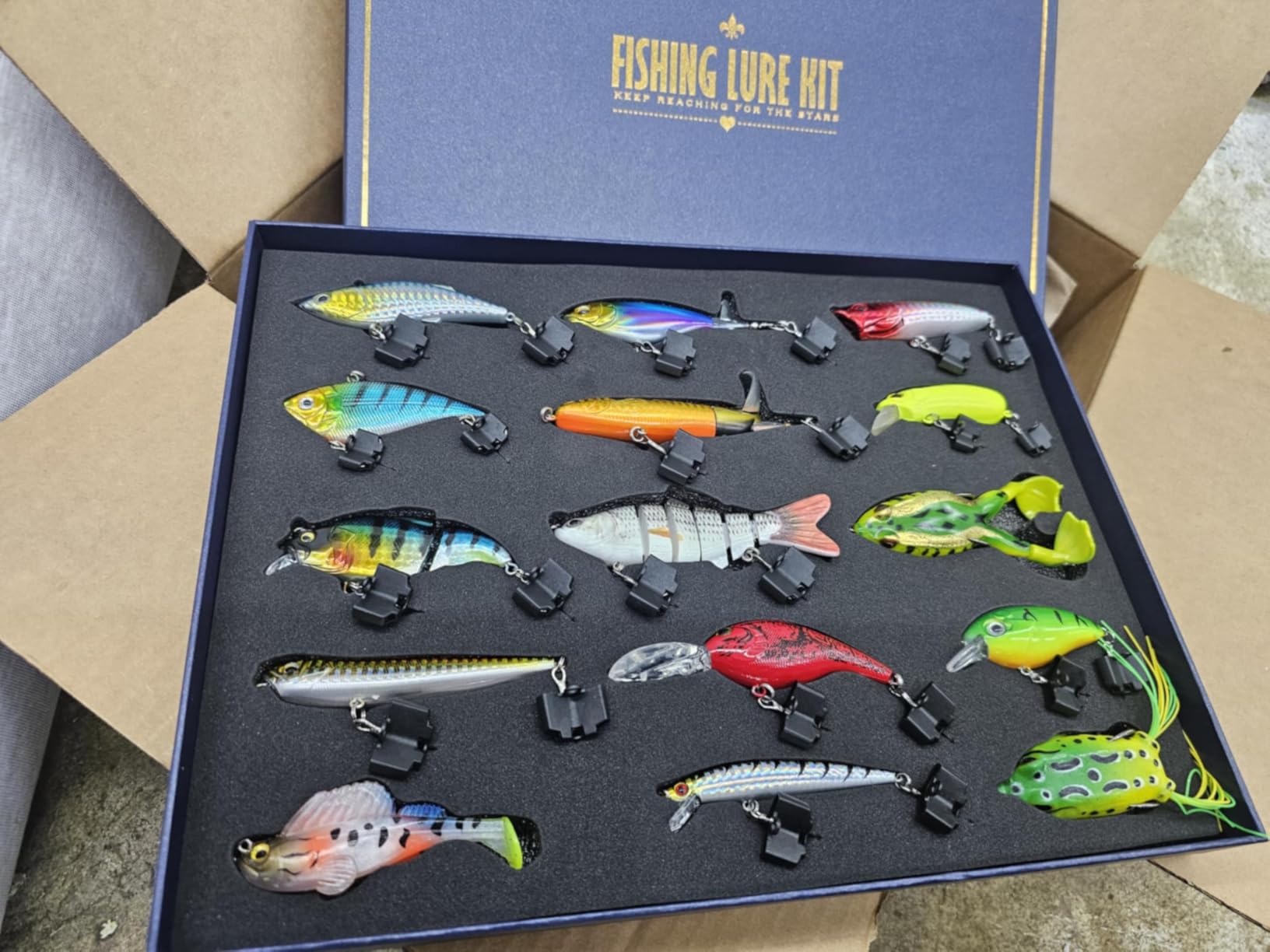 Fishing Lures Kit for Bass, 15PCS Swimbaits Crankbaits Fishing Tackle Set | Bass Fishing Lure Kit, Multi Jointed Swimbaits and Soft Baits for Trout Pike Freshwater Fishing customer photo 1
