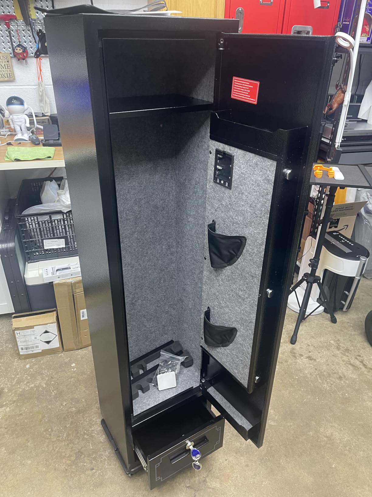 KAER 5-6 Gun Safe, Gun Safes for Rifle and Pistols, No Assembly Gun Cabinets, Rifle Safe, Gun Safes & Cabinets with Drawer, Indoor Gun Rack, Removable Shelf (L) customer photo 2