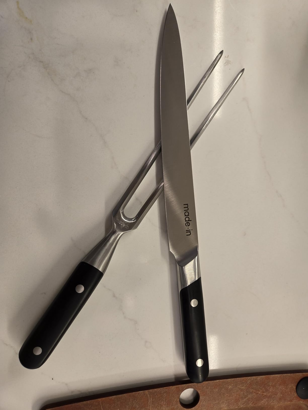 Made In Cookware - Carving Set (Includes Carving Knife and Fork) - Crafted in France - Full Tang with Black POM Handle customer photo 1