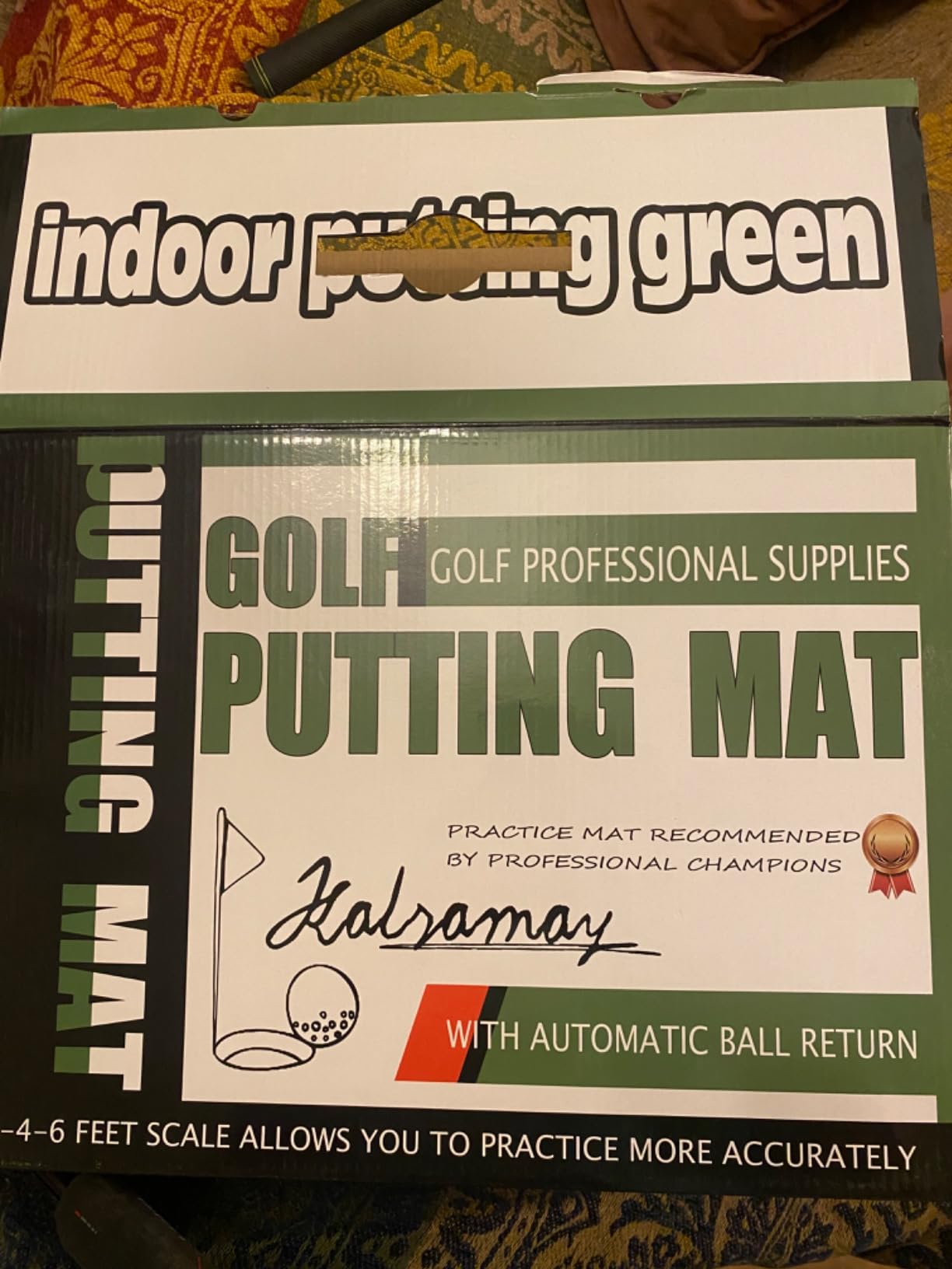 Kalramay Putting Green Indoor Golf Putting Mat with Automatic Ball Return, Wrinkle-Free customer photo 1