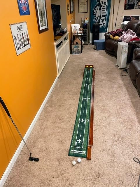 Kalramay Putting Green Indoor Golf Putting Mat with Automatic Ball Return, Wrinkle-Free customer photo 2