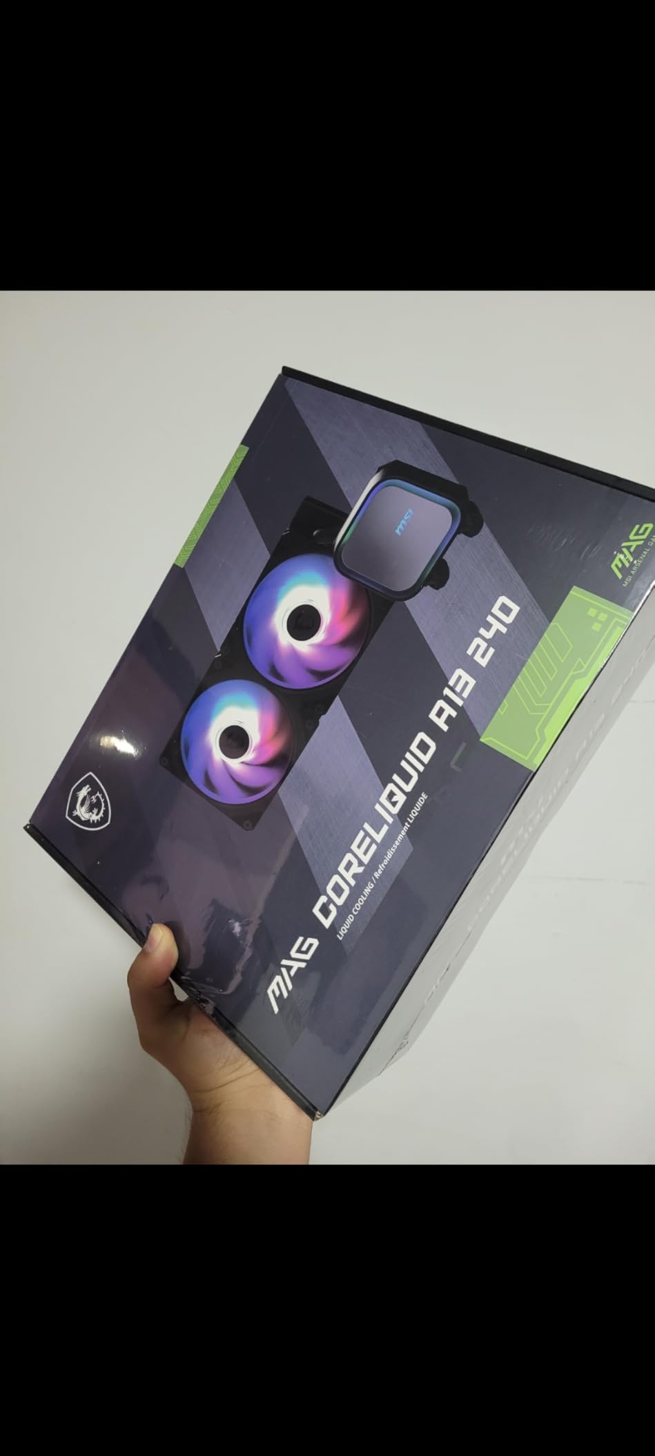MSI MAG Coreliquid A13 240 - AIO ARGB CPU Liquid Cooler - 240mm Radiator - LGA 1700/1851 / AM5/AM4 Compatible - Dual 120mm ARGB PWM Fans, Black customer photo 1