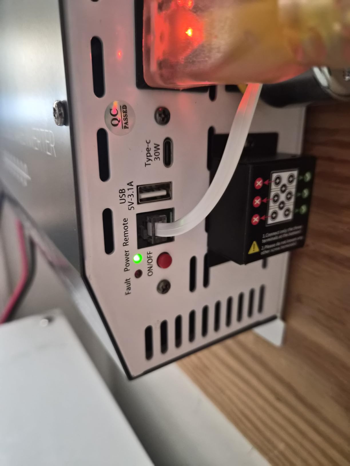 2500W Pure Sine Wave Inverter 12V DC to 120V AC with Built-in ATS for RVs | 5000W Peak, Auto Transfer Switch, LCD Remote, 2AC Outlets, USB & Type-C, Hardwire Ready for RV Electrical Systems, Off Grid Use customer photo 1