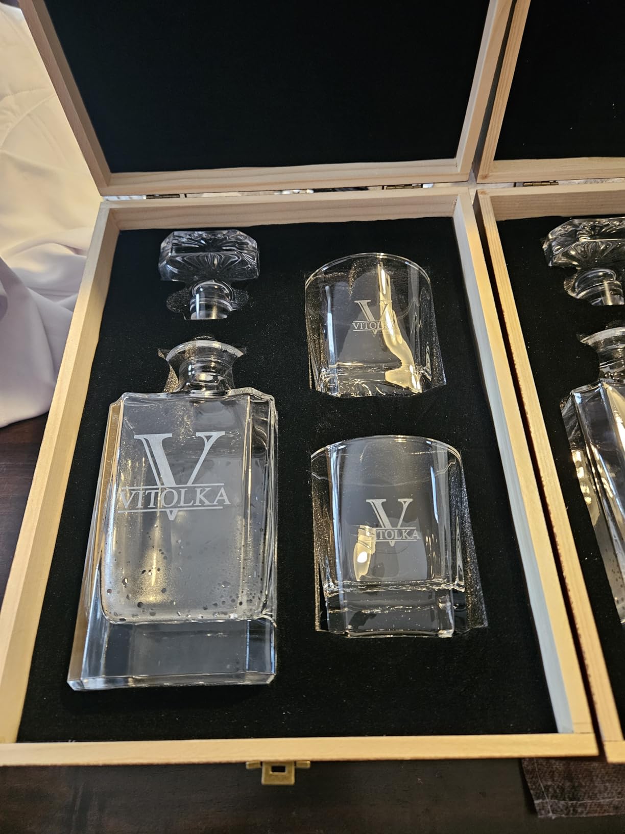 Personalized Whiskey Decanter Set with Wood Gift Box & 25oz Square Decanter customer photo 2