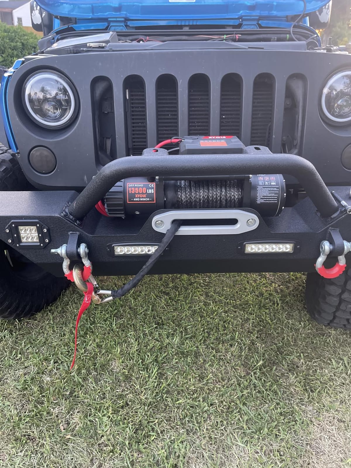 Winch 13500lbs 12V Waterproof Electric Winch Synthetic Rope Truck Winch Towing Winch Boat Trailer Winch SUV 4-Wheel Drive Off-Road Vehicle with Remote Control 3/8 Synthetic Rope (Black) customer photo 2